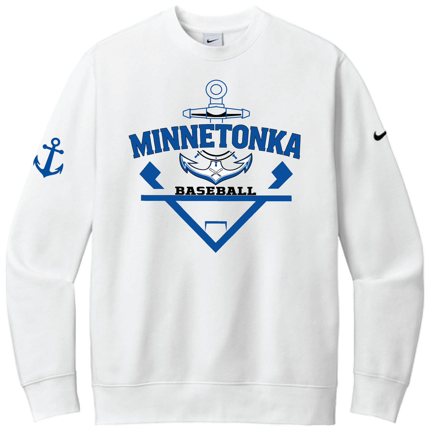 Baseball Men's Nike Club Fleece Sleeve Swoosh Crew