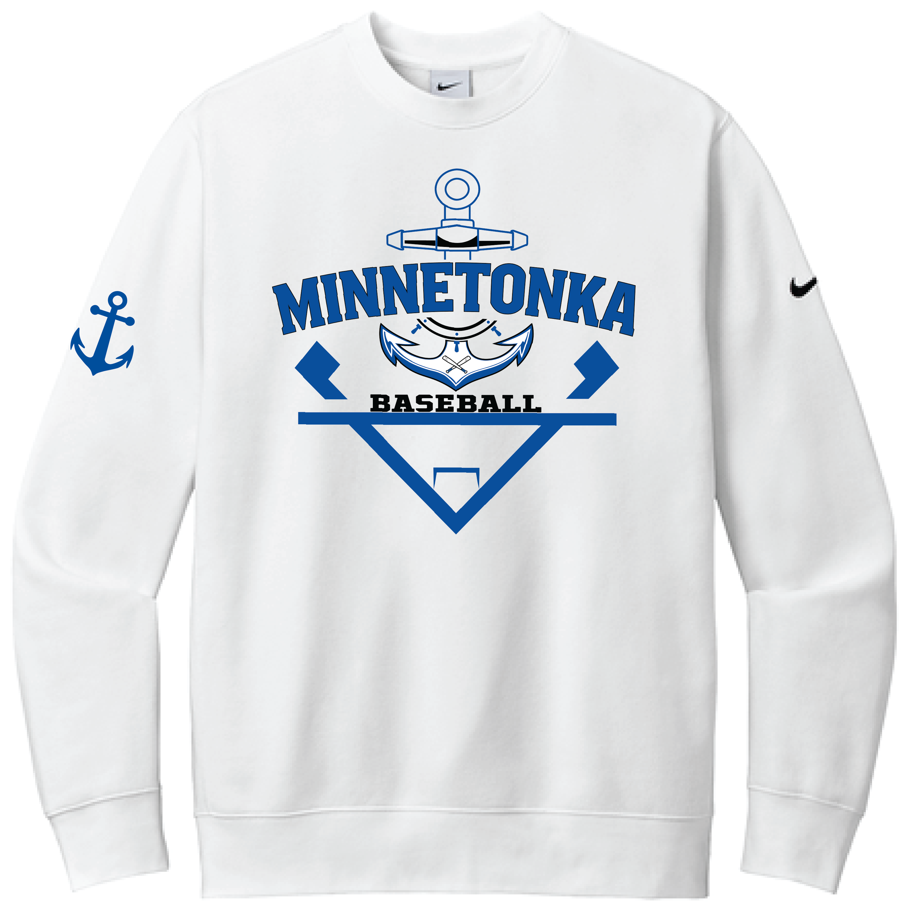 Baseball Men's Nike Club Fleece Sleeve Swoosh Crew