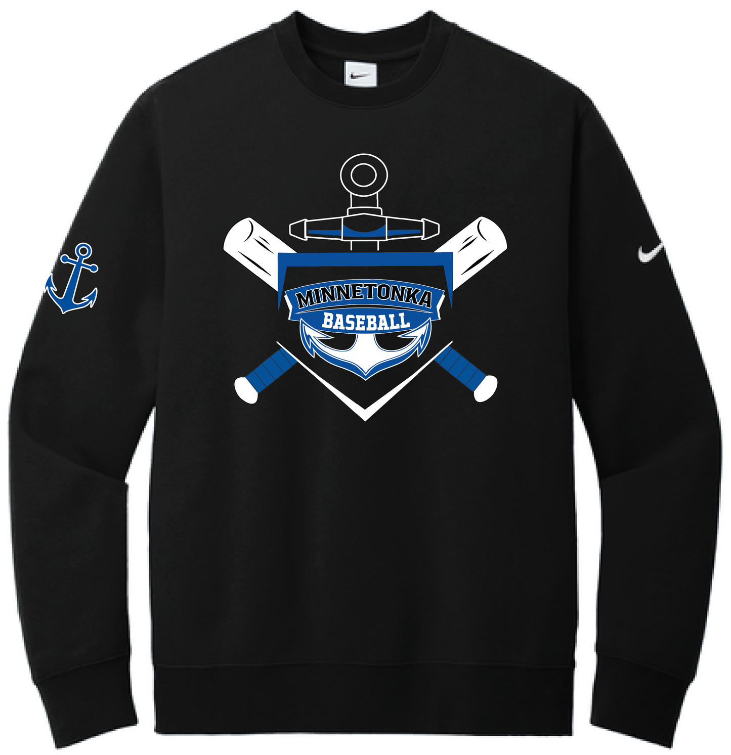 Baseball Men's Nike Club Fleece Sleeve Swoosh Crew