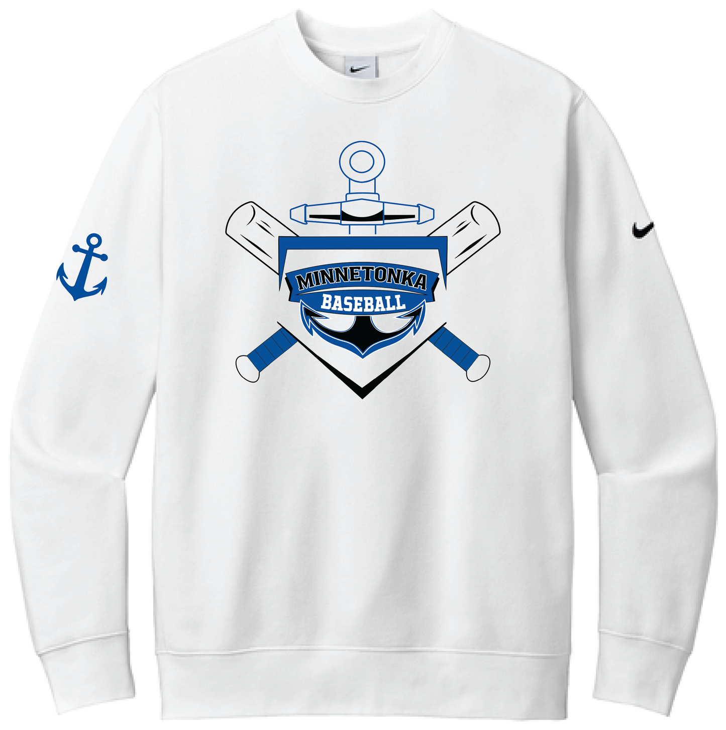 Baseball Men's Nike Club Fleece Sleeve Swoosh Crew