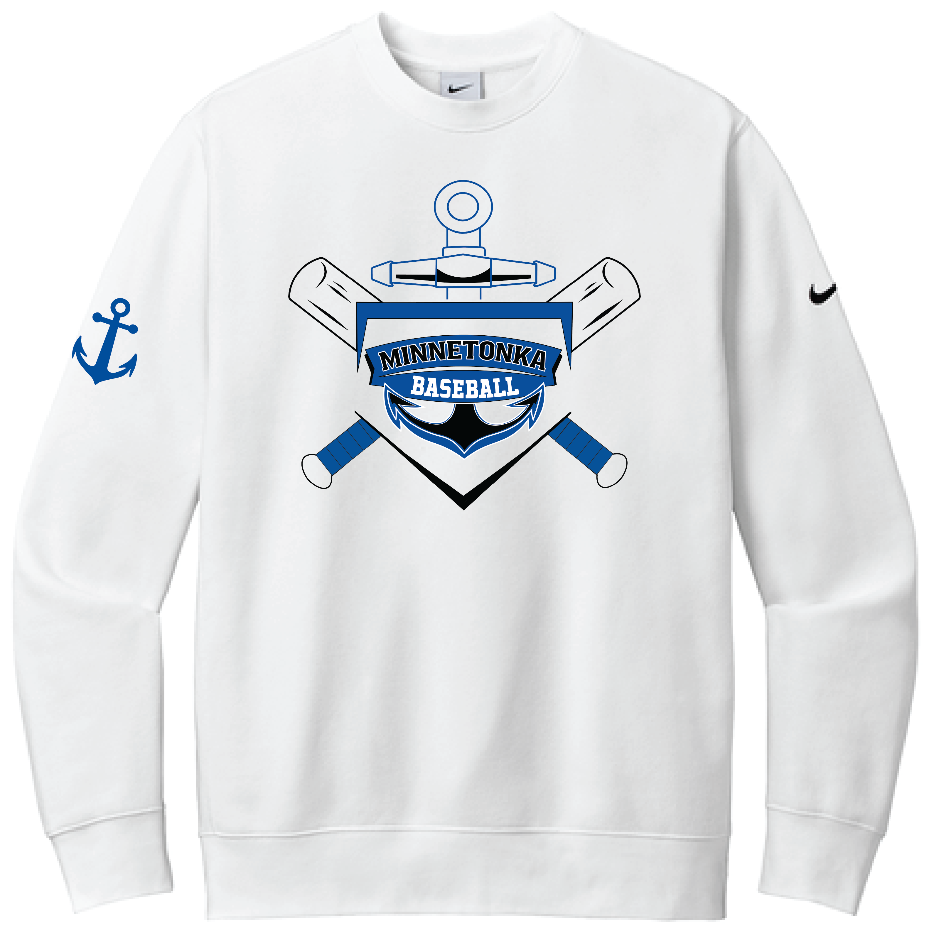Baseball Men's Nike Club Fleece Sleeve Swoosh Crew