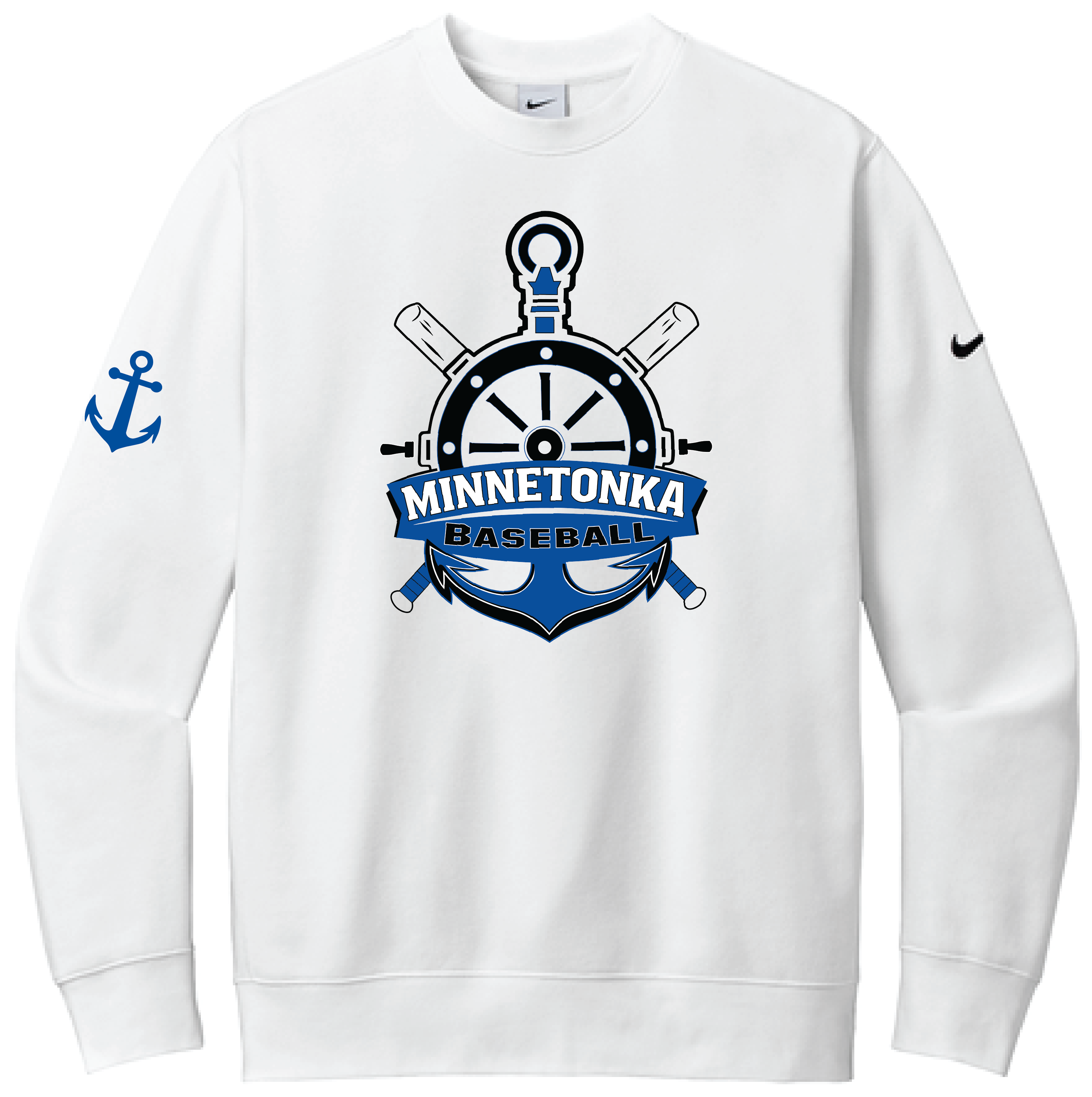 Baseball Men's Nike Club Fleece Sleeve Swoosh Crew