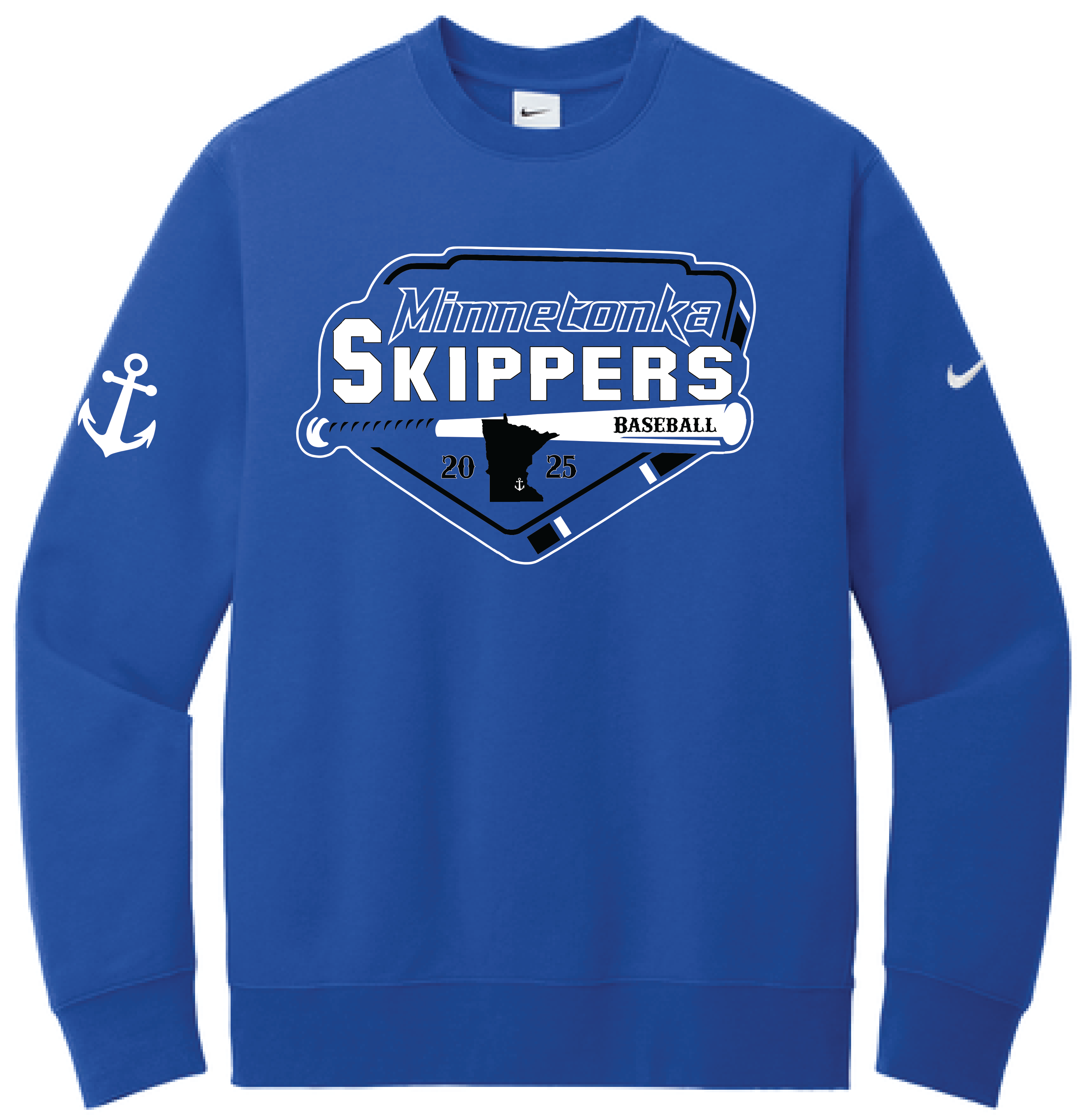 Baseball Men's Nike Club Fleece Sleeve Swoosh Crew