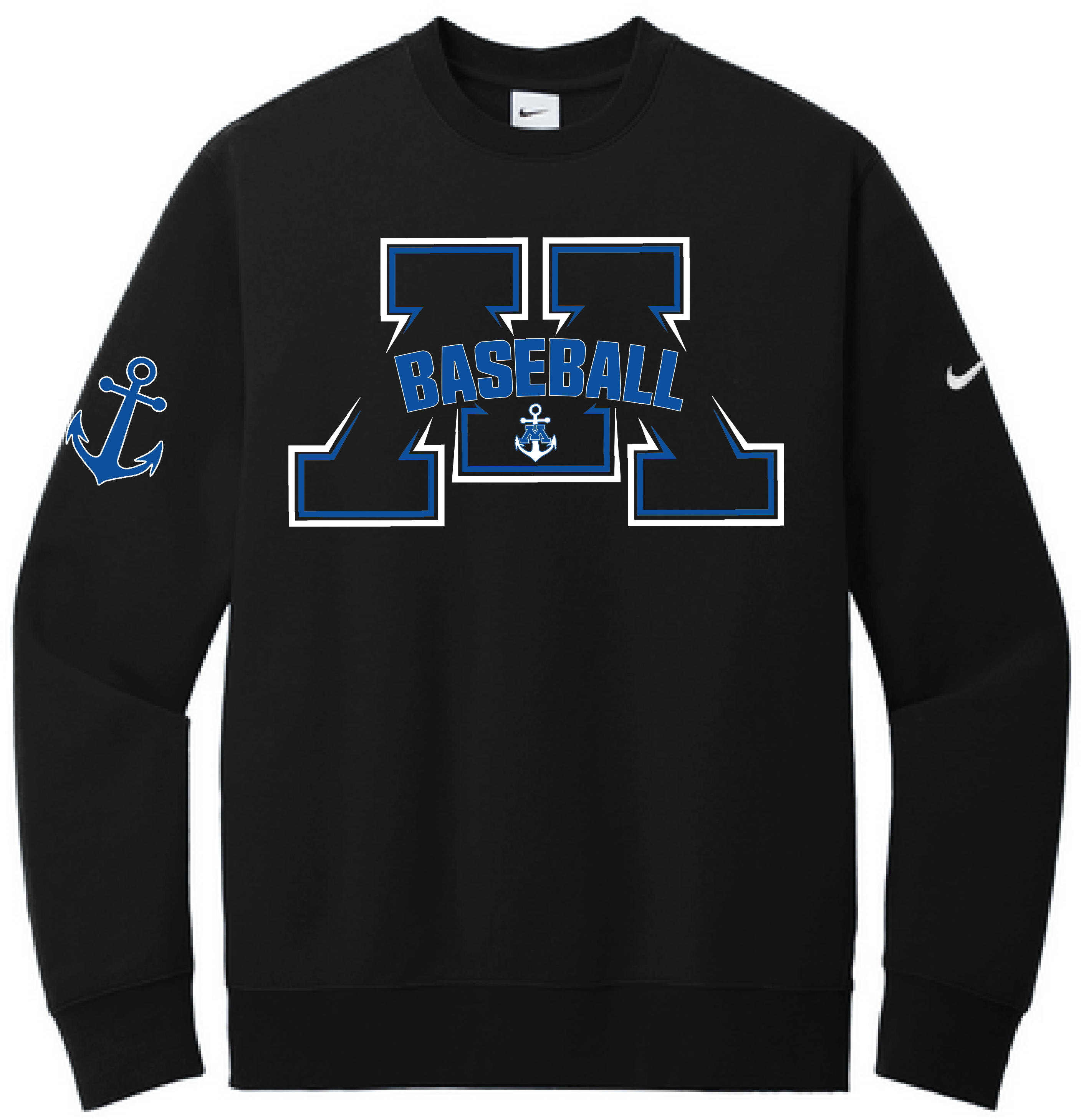 Baseball Men's Nike Club Fleece Sleeve Swoosh Crew