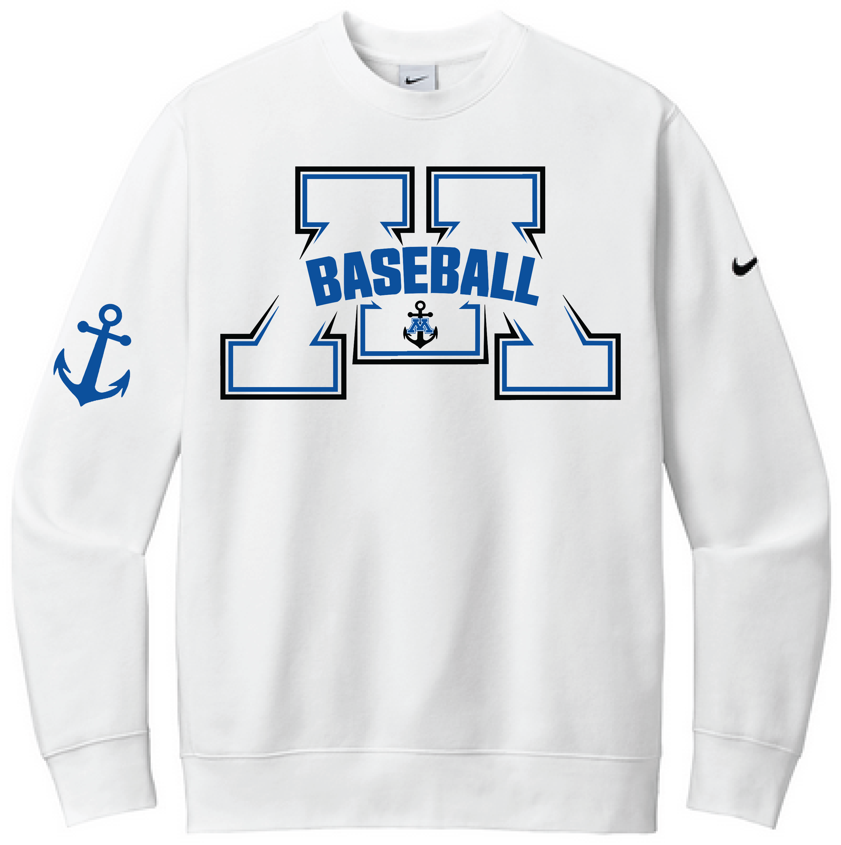 Baseball Men's Nike Club Fleece Sleeve Swoosh Crew