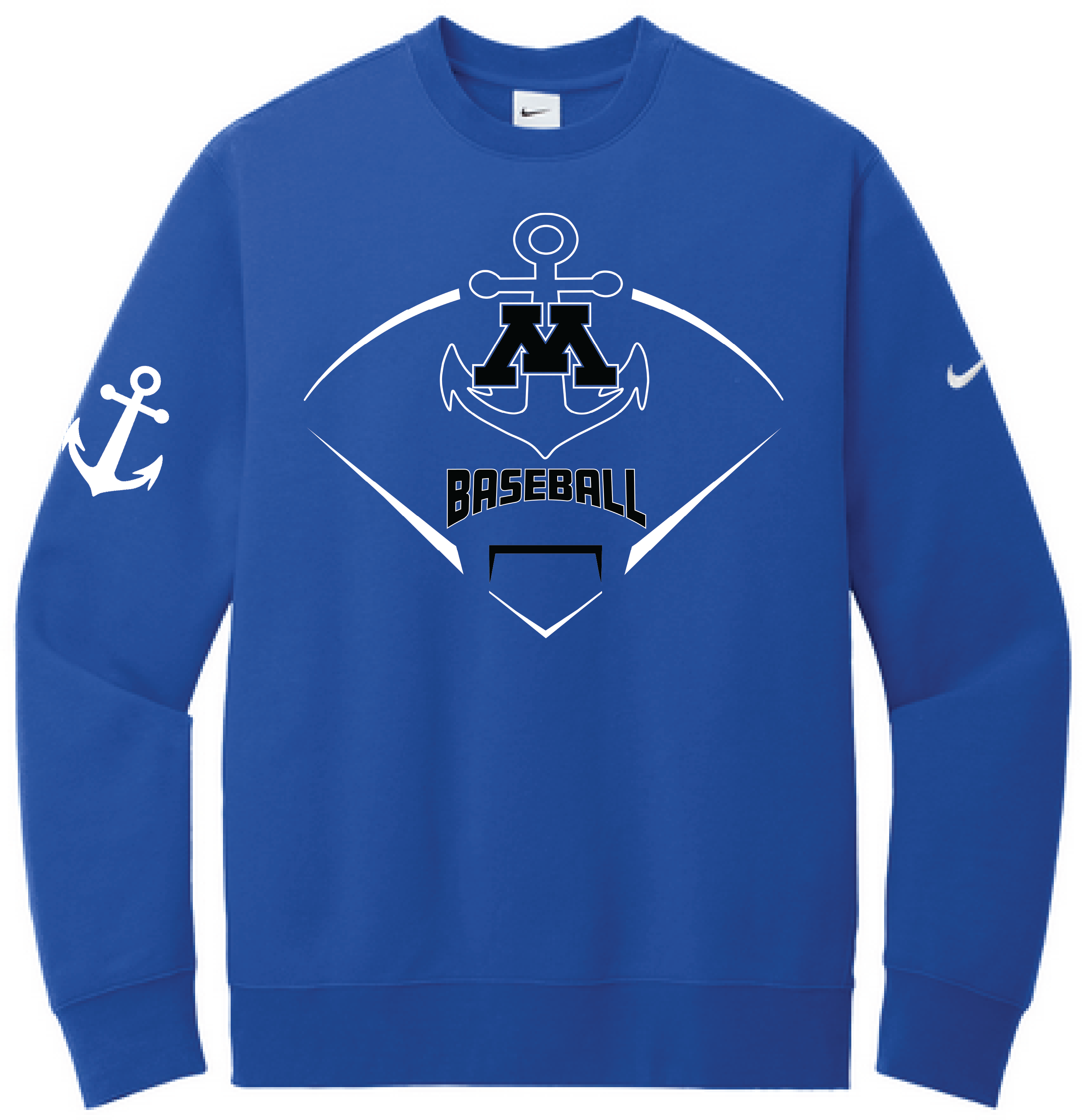 Baseball Men's Nike Club Fleece Sleeve Swoosh Crew