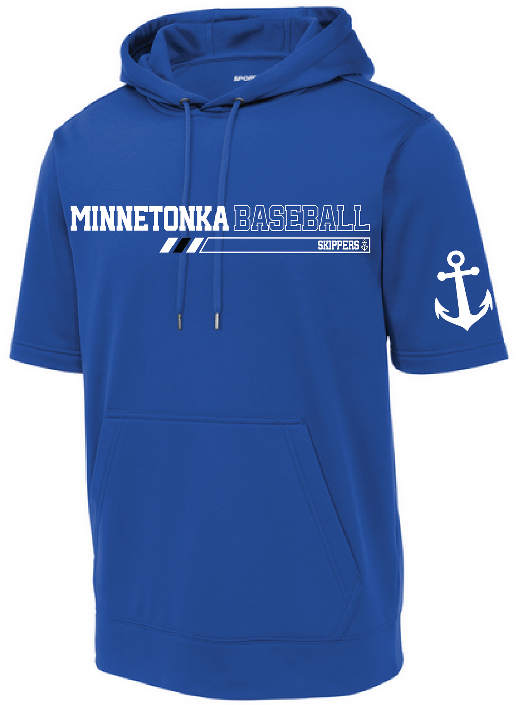 Baseball Men's Short Sleeve Hooded Pullover