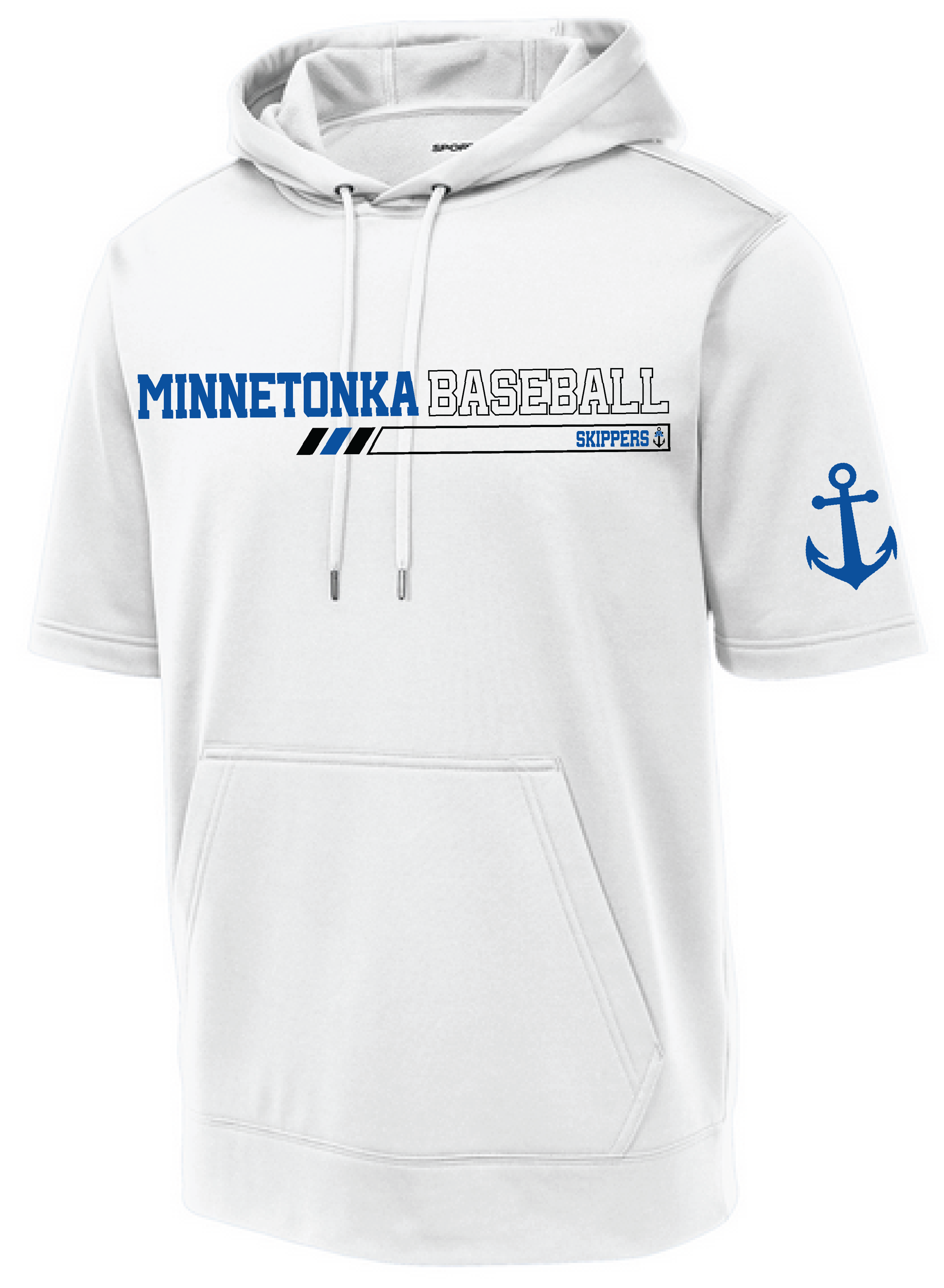 Baseball Men's Short Sleeve Hooded Pullover