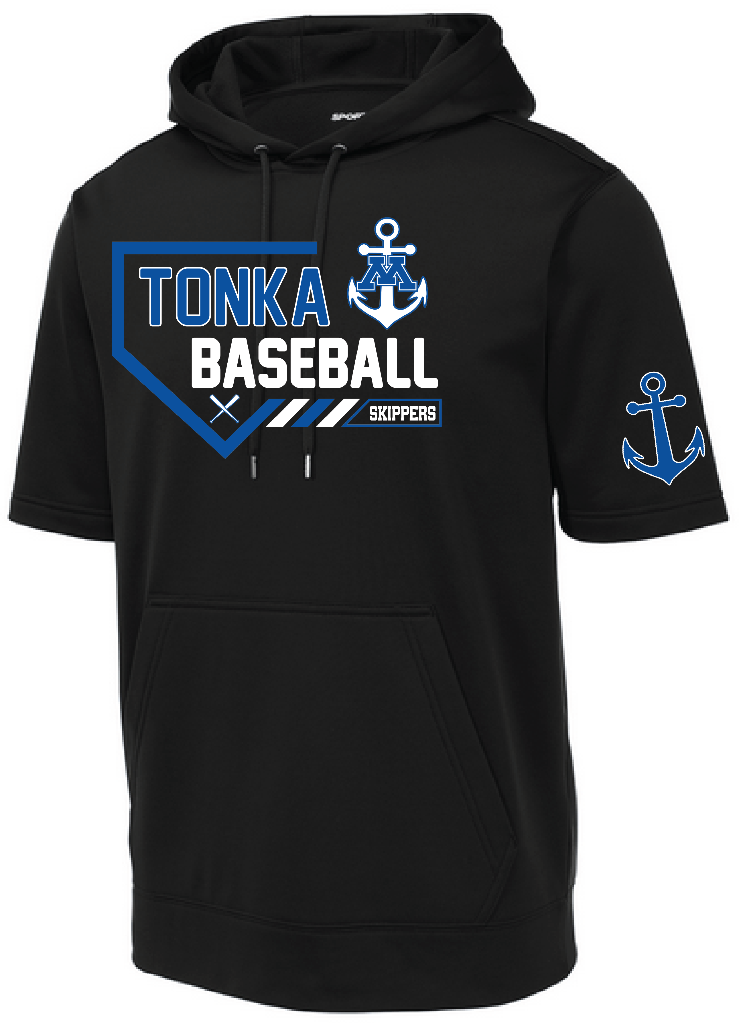 Baseball Men's Short Sleeve Hooded Pullover