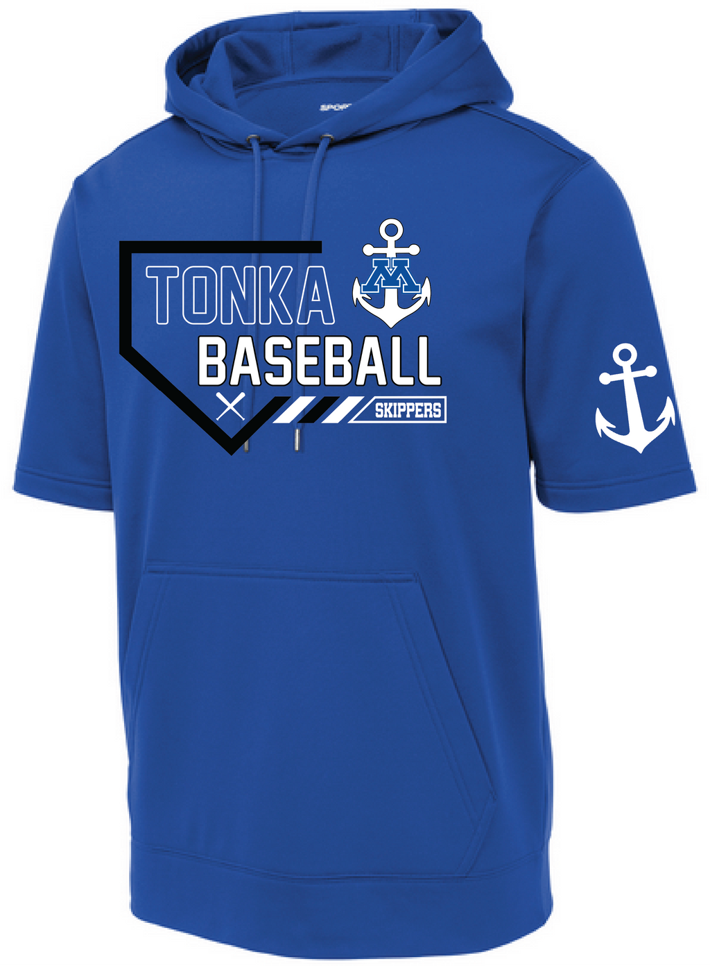 Baseball Men's Short Sleeve Hooded Pullover