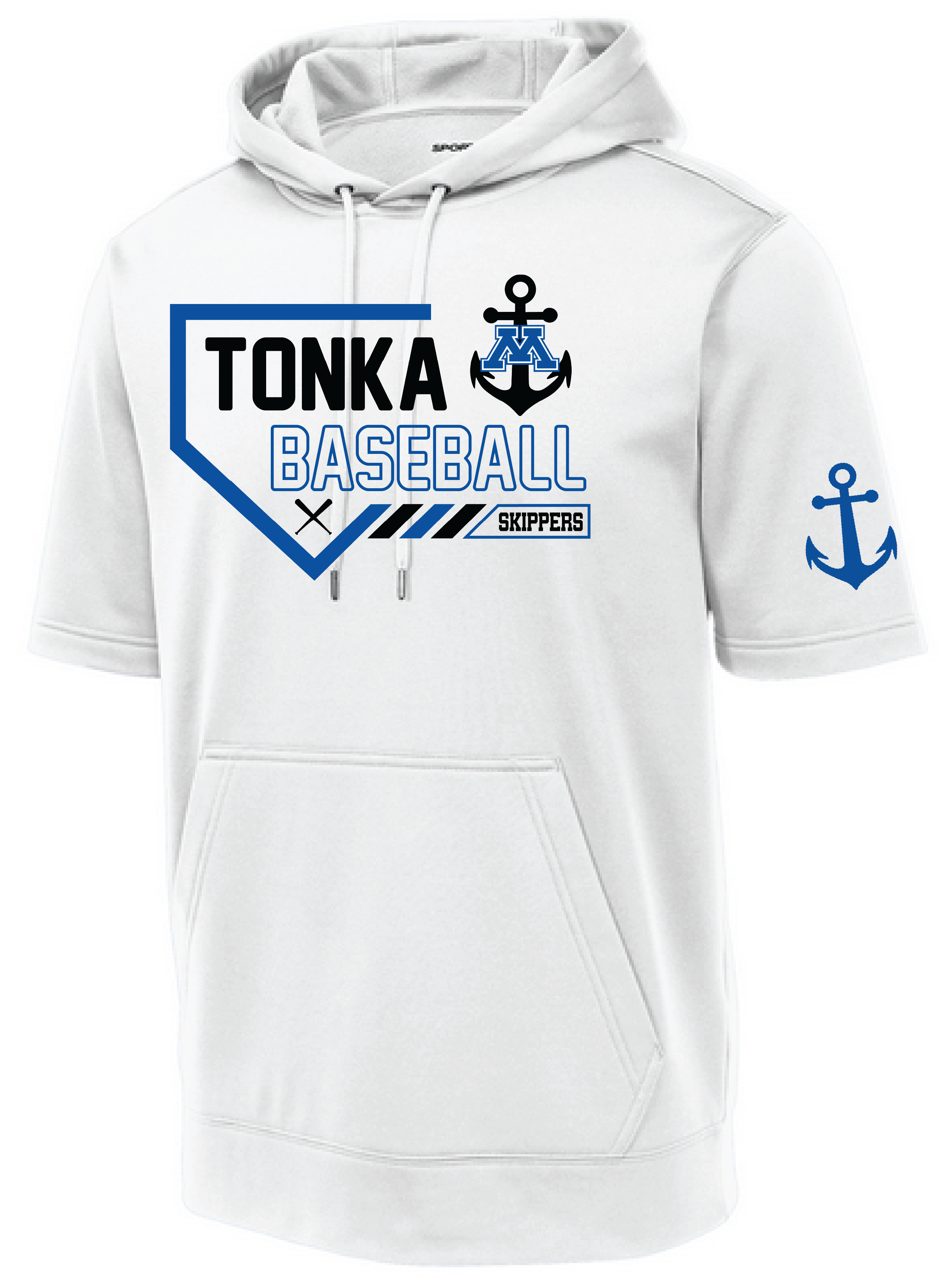 Baseball Men's Short Sleeve Hooded Pullover