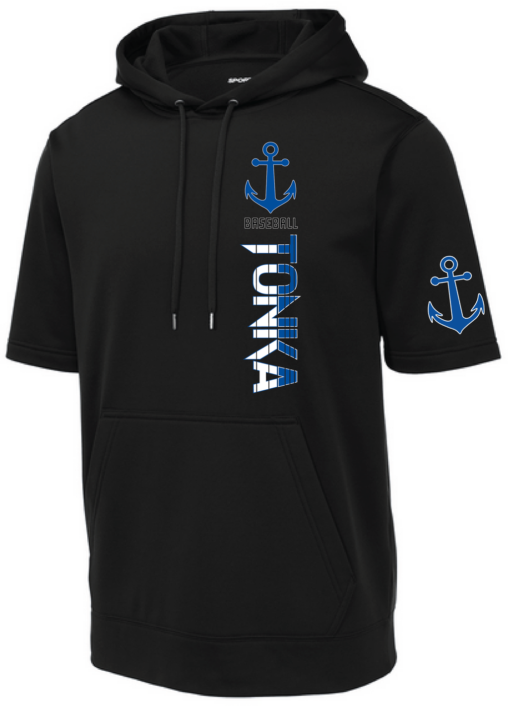 Baseball Men's Short Sleeve Hooded Pullover