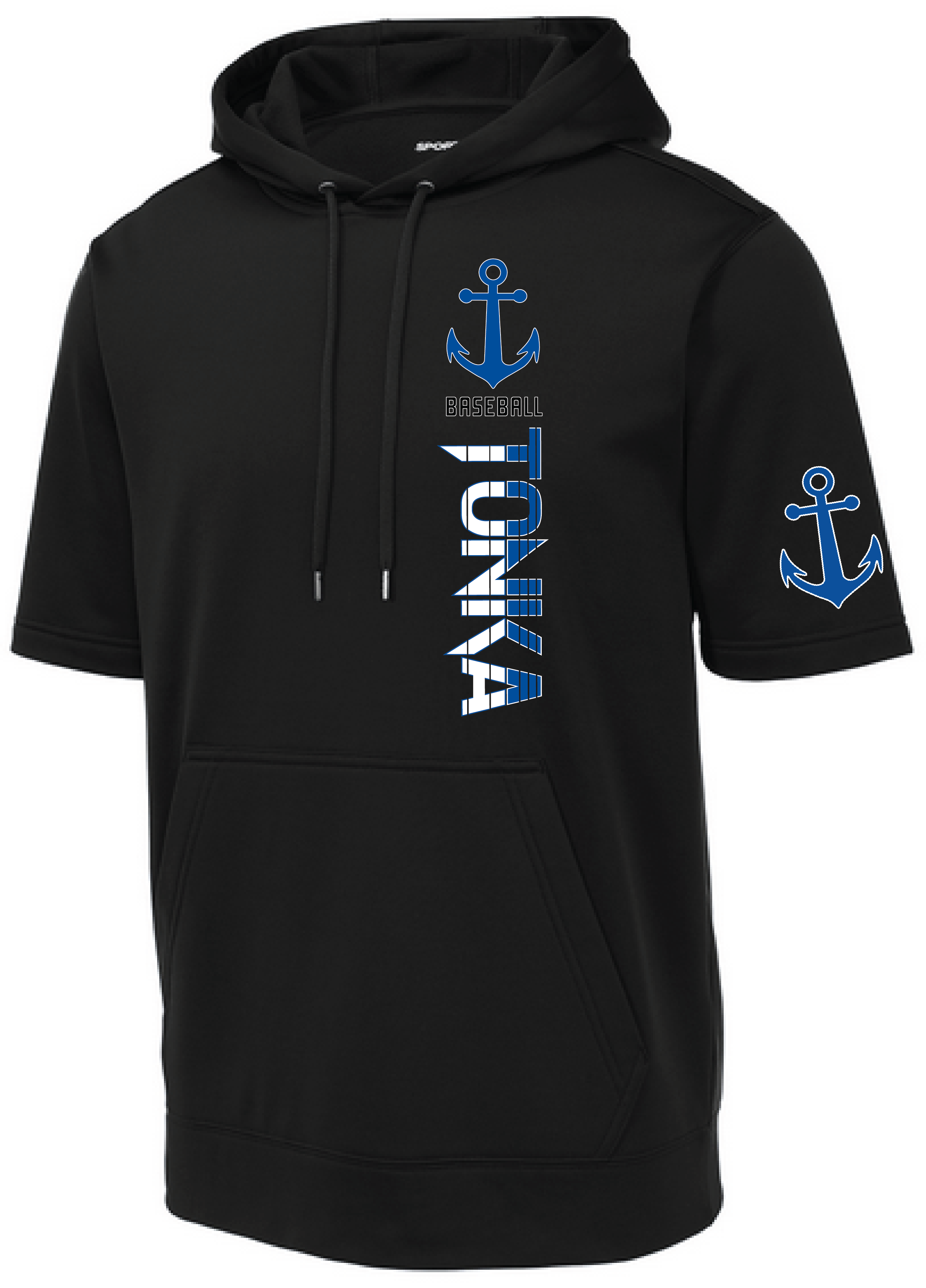 Baseball Men's Short Sleeve Hooded Pullover
