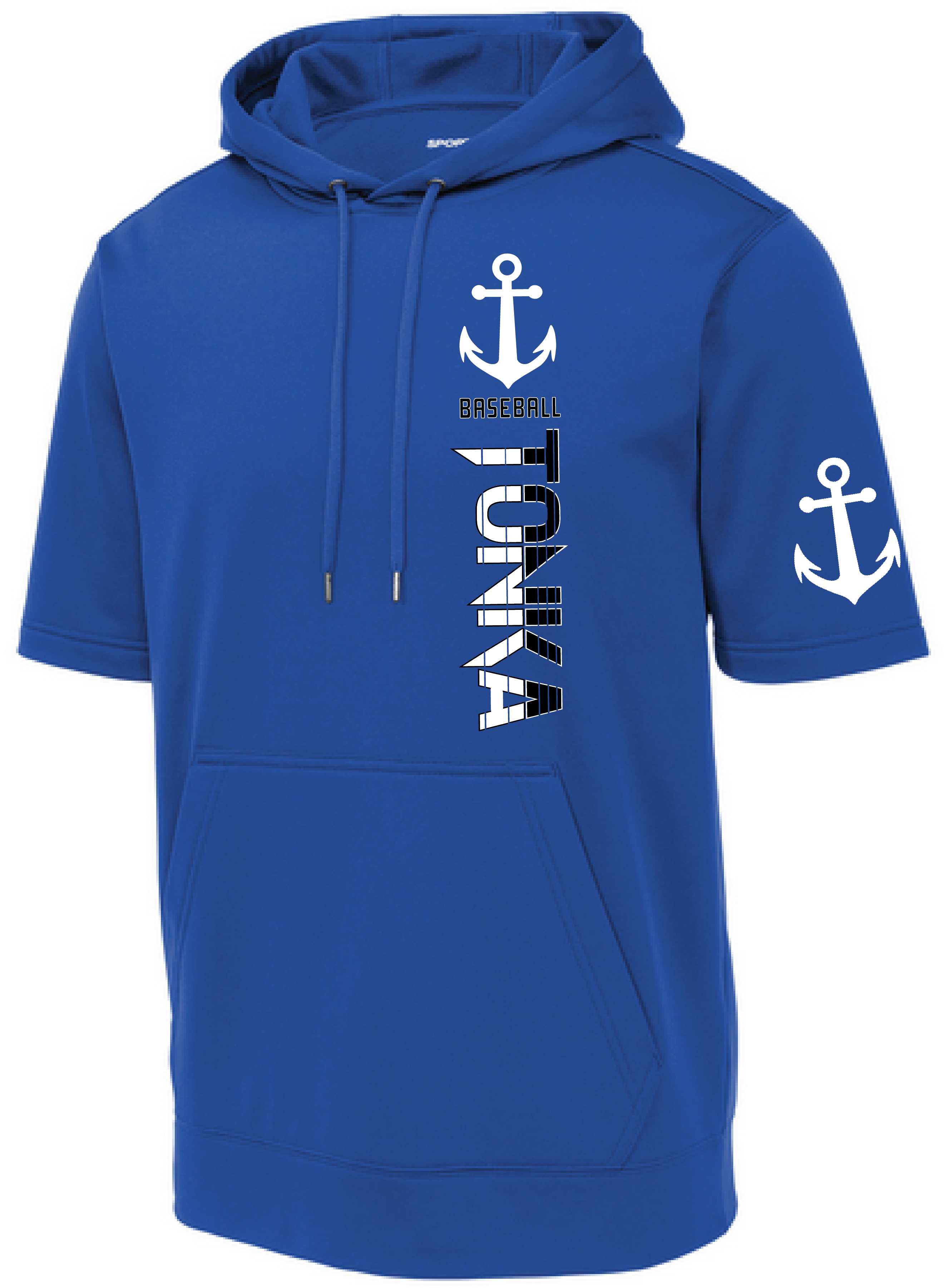 Baseball Men's Short Sleeve Hooded Pullover