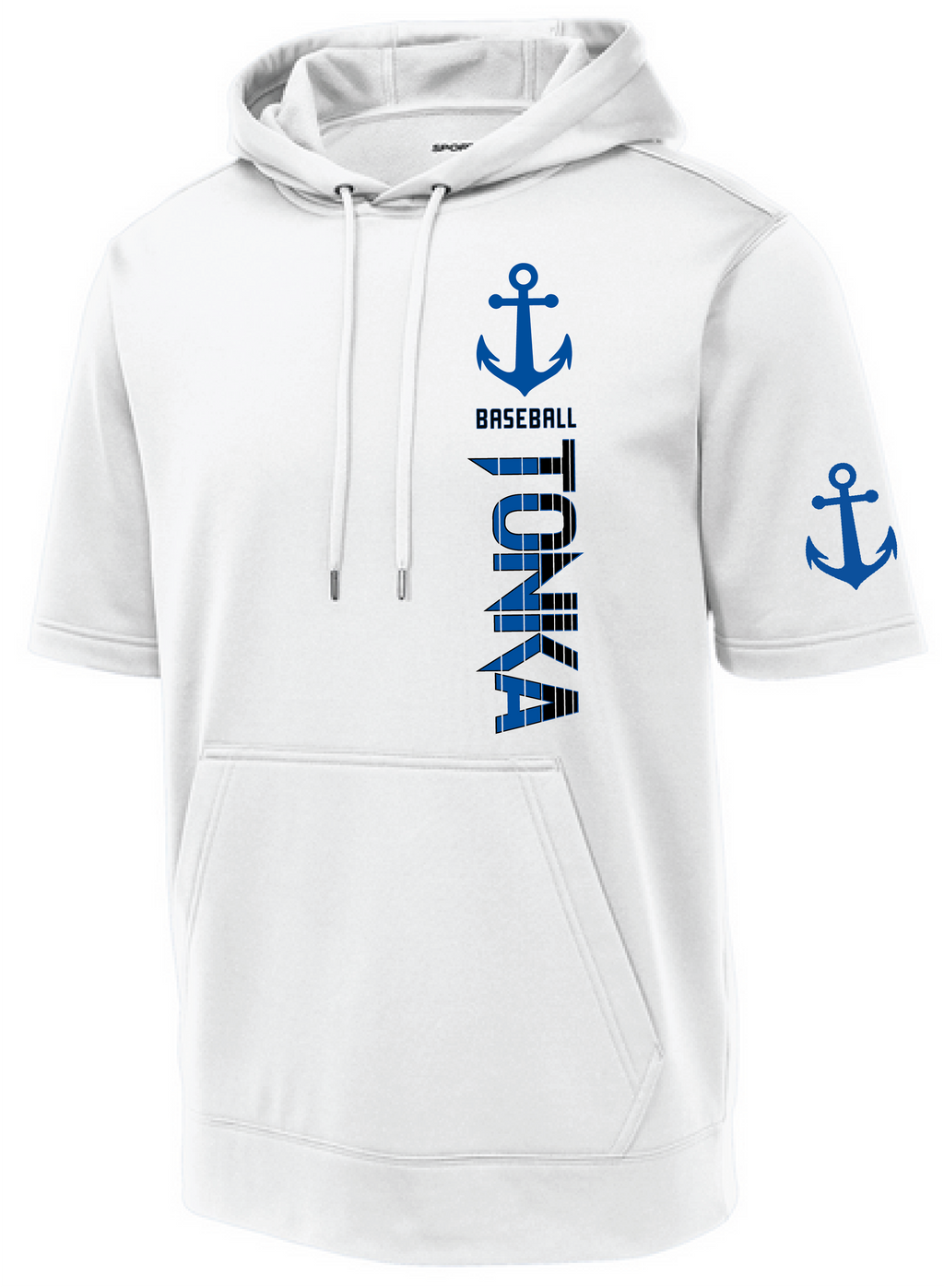 Baseball Men's Short Sleeve Hooded Pullover