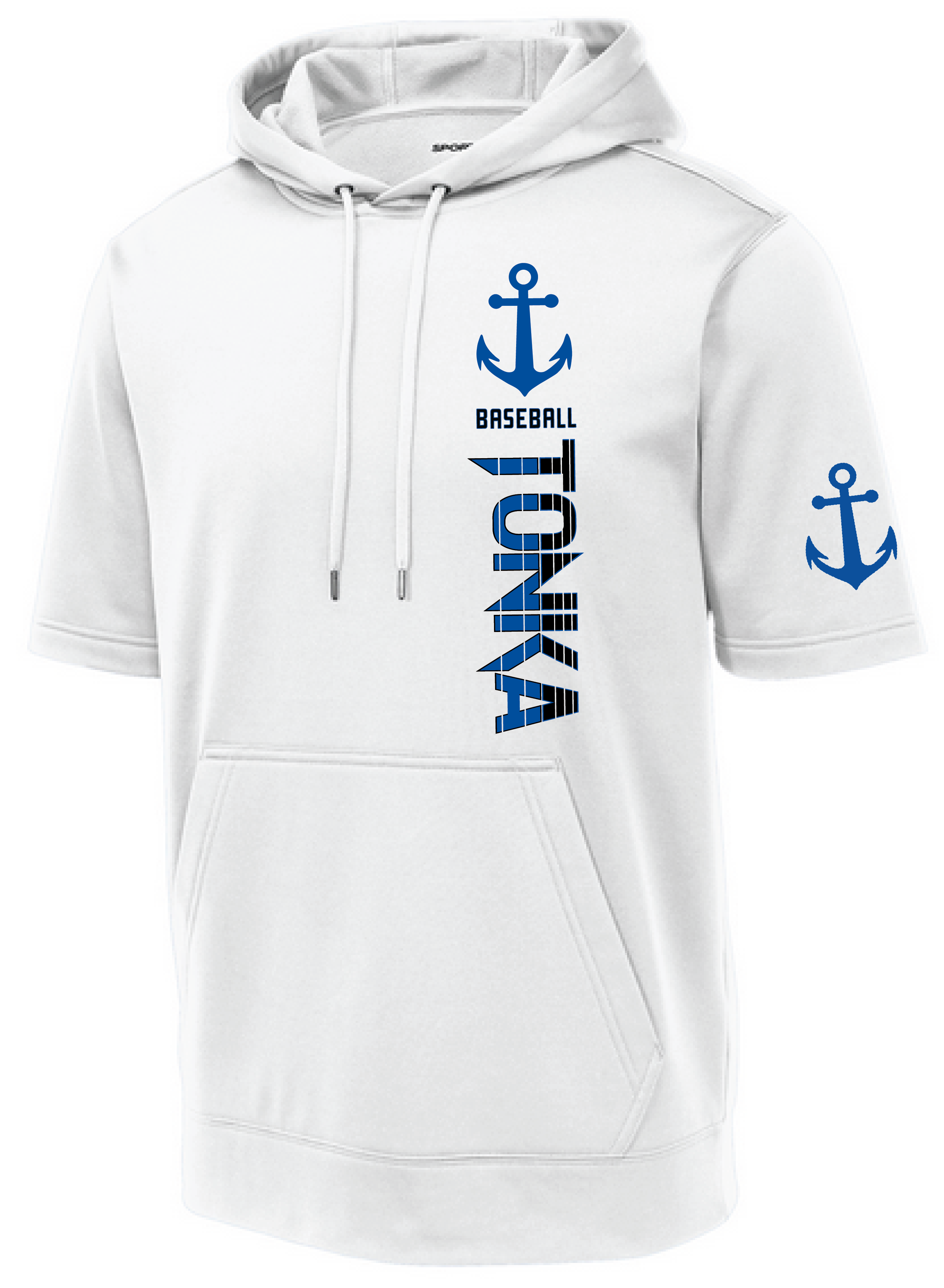 Baseball Men's Short Sleeve Hooded Pullover