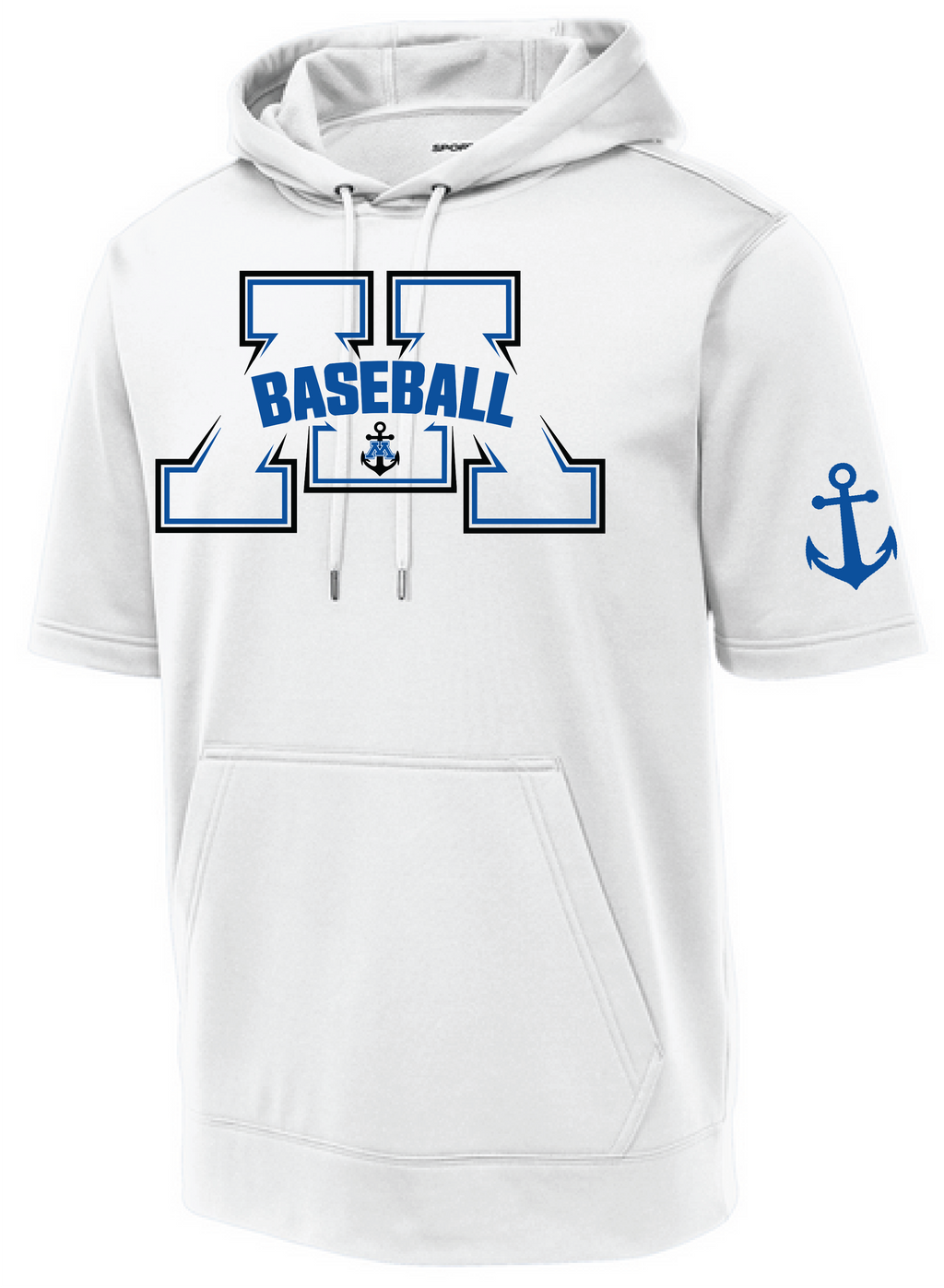Baseball Men's Short Sleeve Hooded Pullover