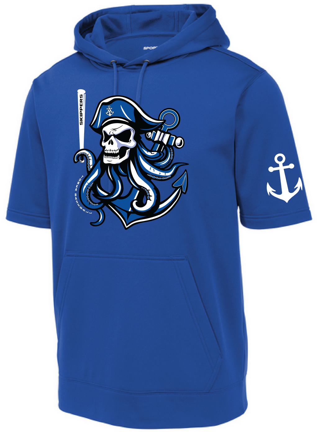 Baseball Men's Short Sleeve Hooded Pullover