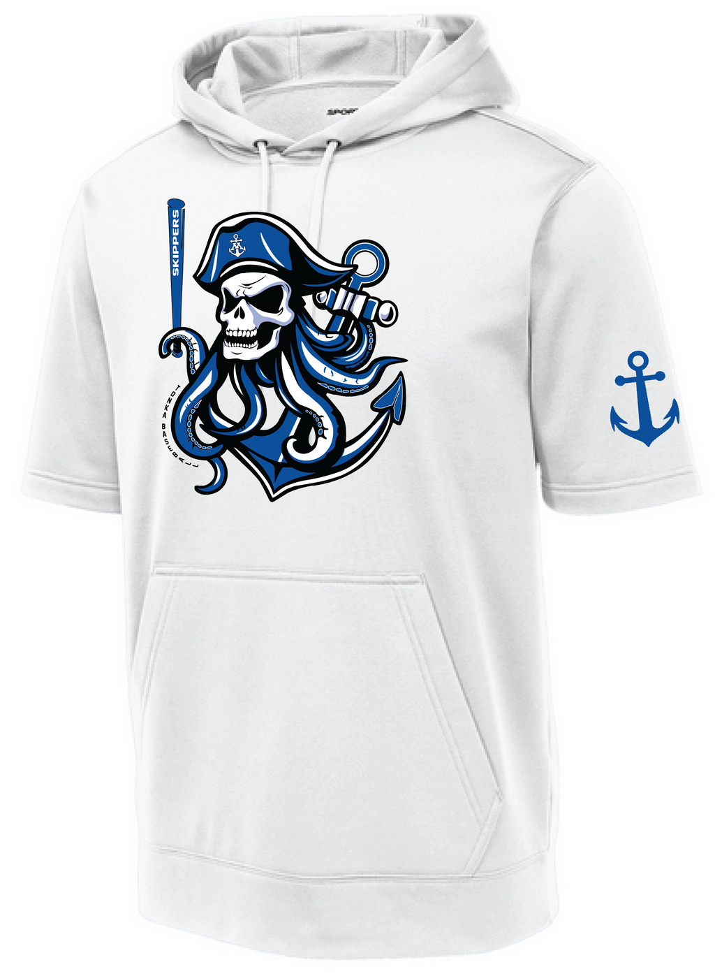 Baseball Men's Short Sleeve Hooded Pullover