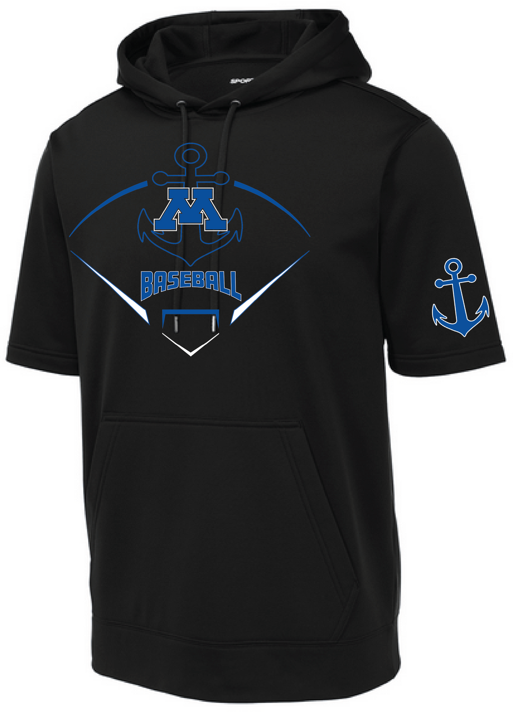 Baseball Men's Short Sleeve Hooded Pullover
