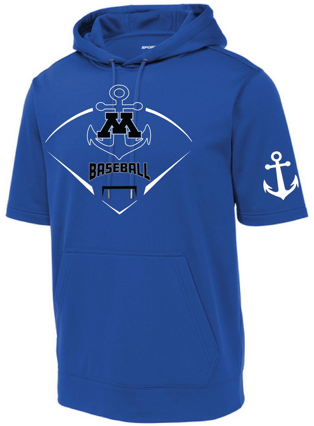 Baseball Men's Short Sleeve Hooded Pullover