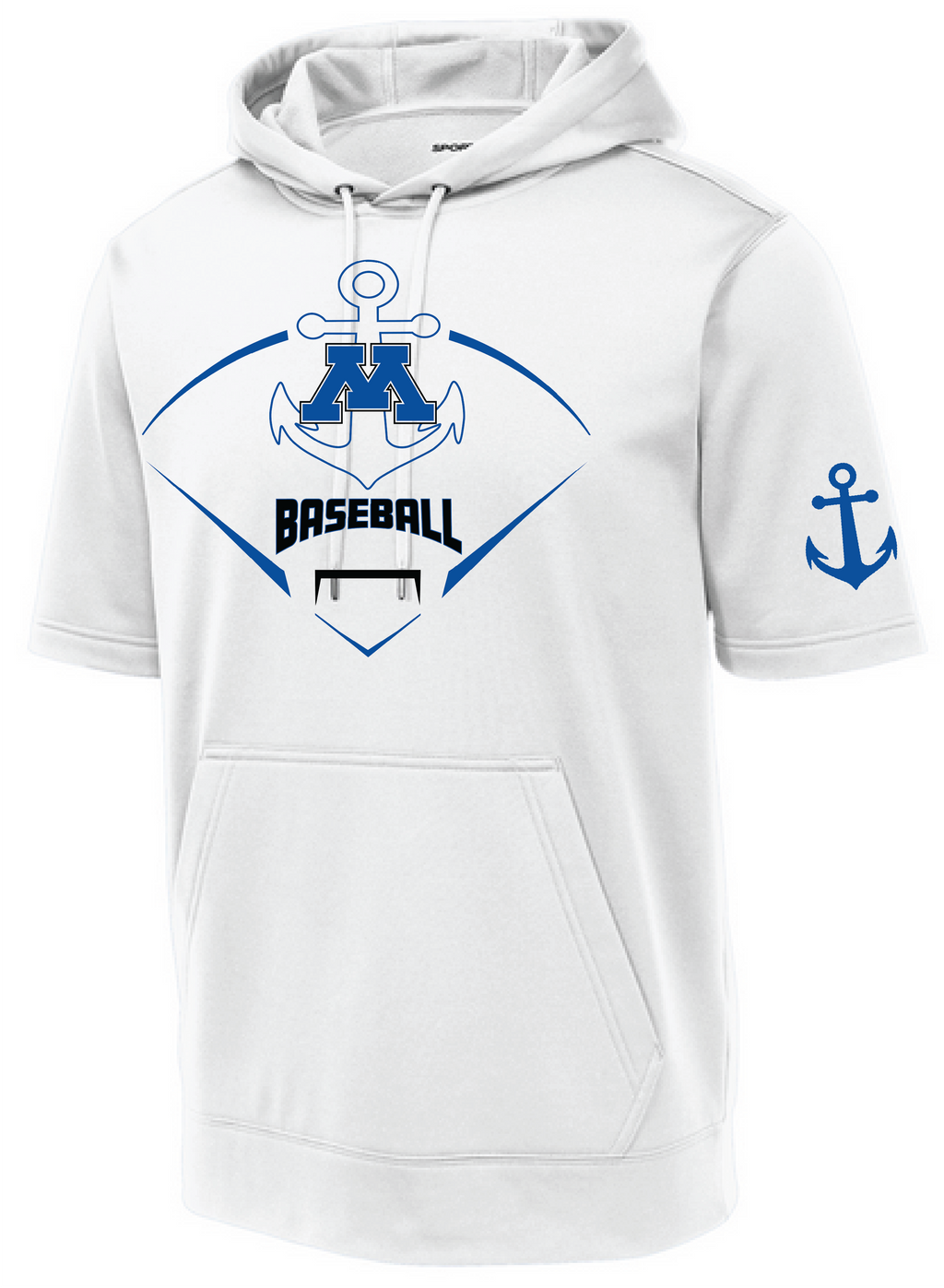Baseball Men's Short Sleeve Hooded Pullover