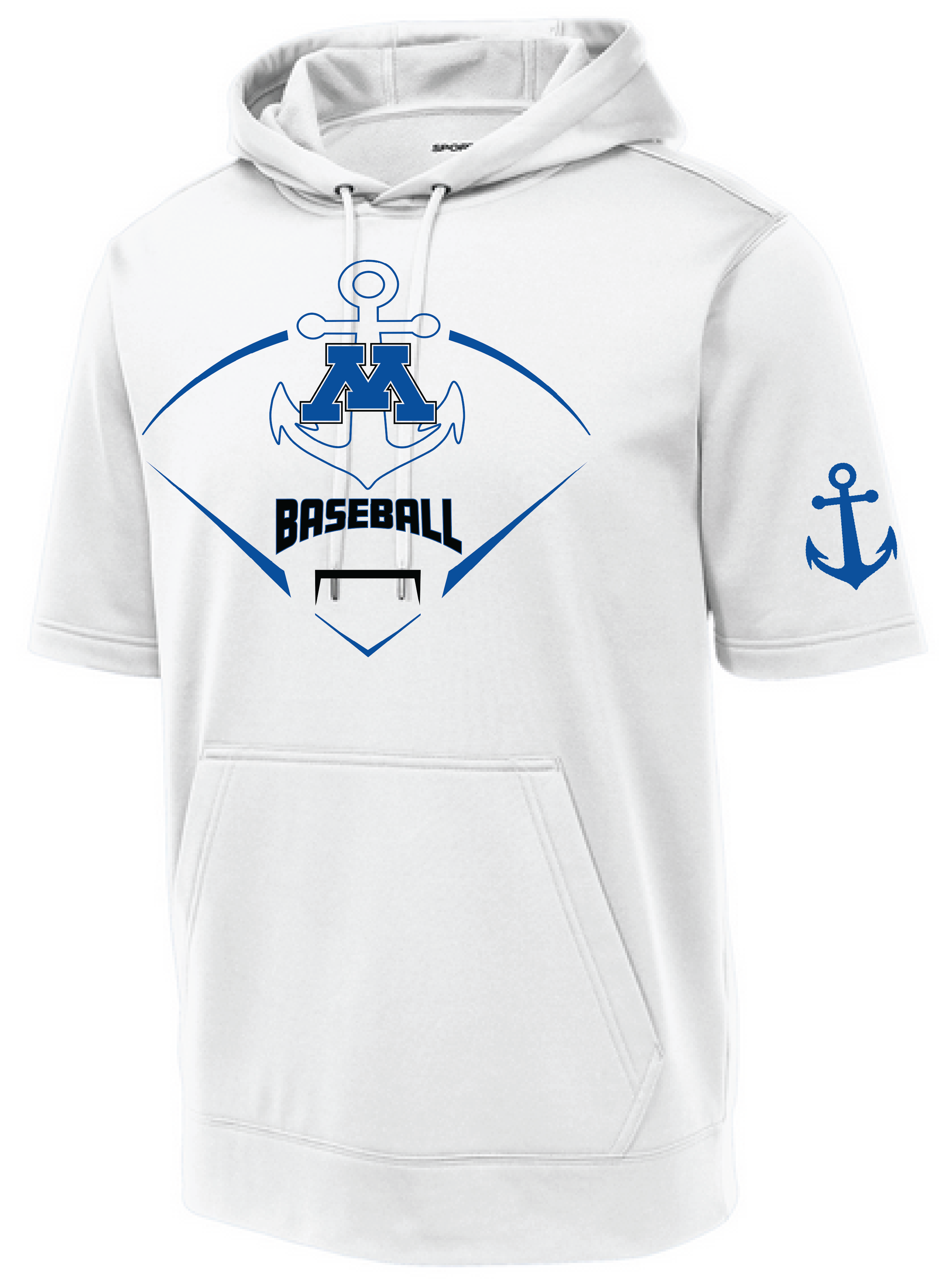 Baseball Men's Short Sleeve Hooded Pullover