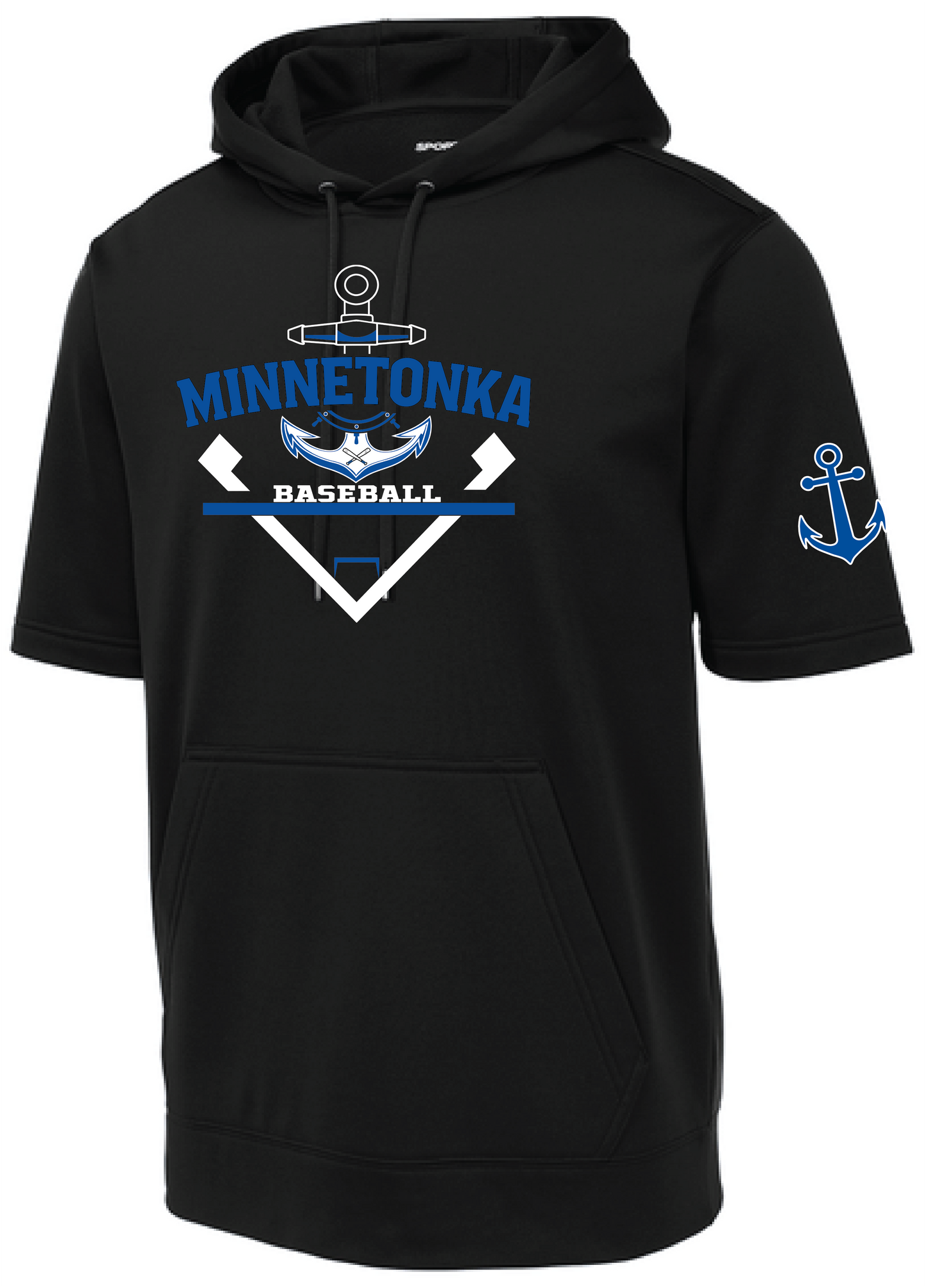 Baseball Men's Short Sleeve Hooded Pullover