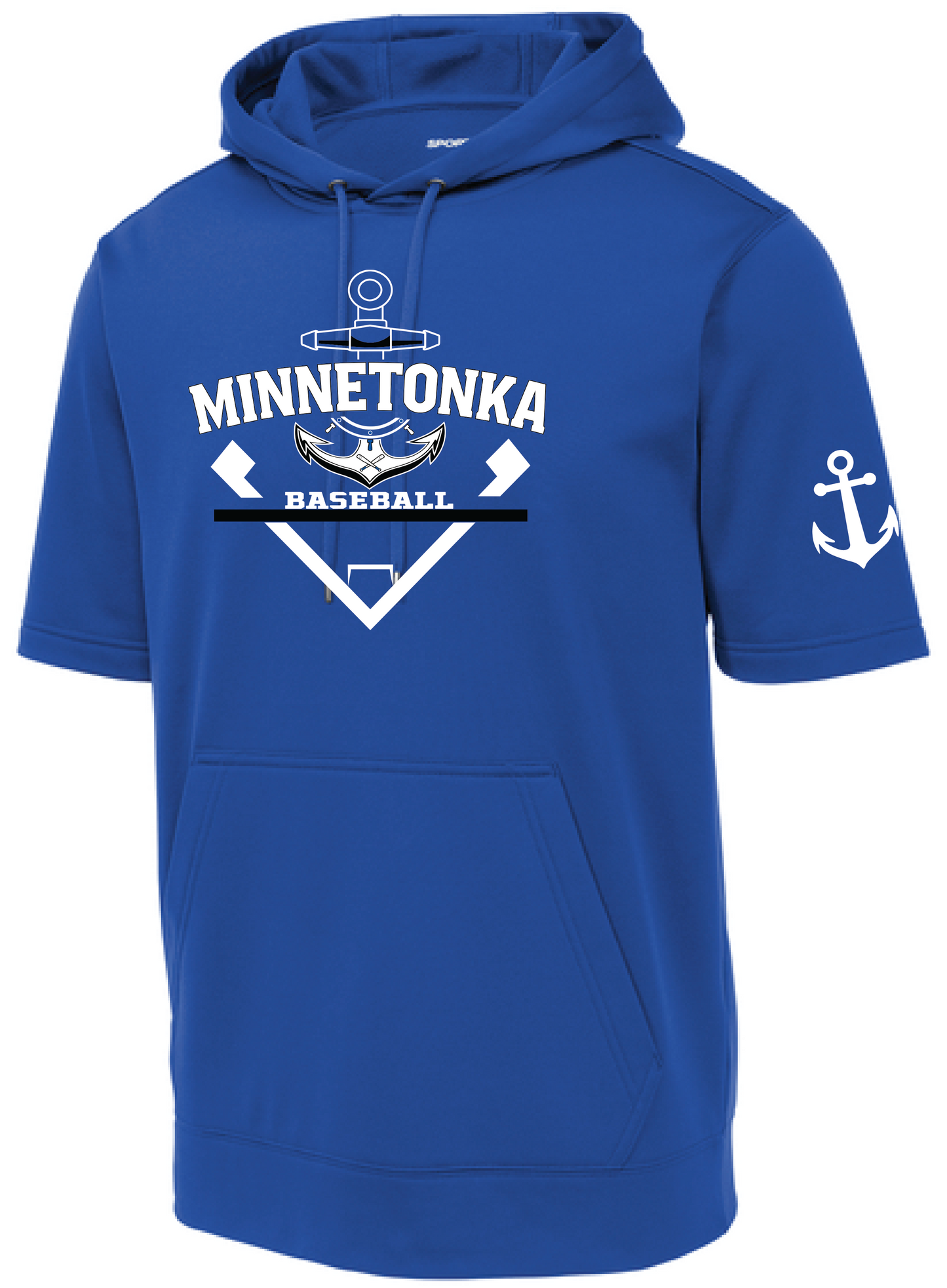 Baseball Men's Short Sleeve Hooded Pullover