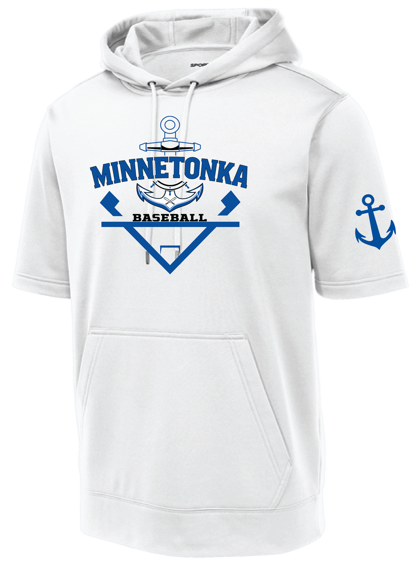 Baseball Men's Short Sleeve Hooded Pullover