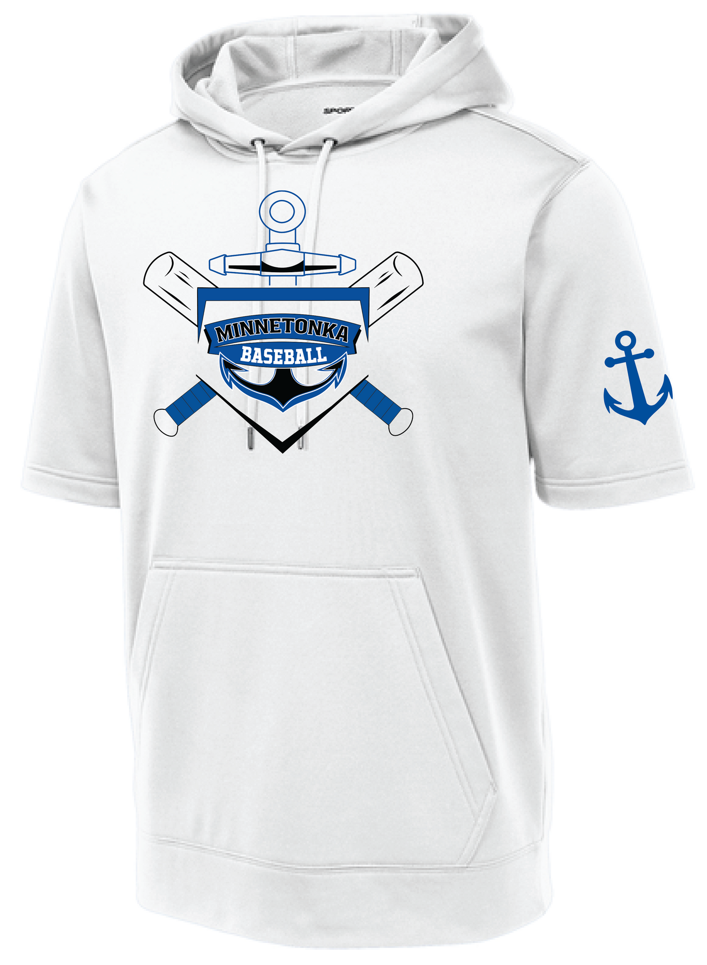 Baseball Men's Short Sleeve Hooded Pullover