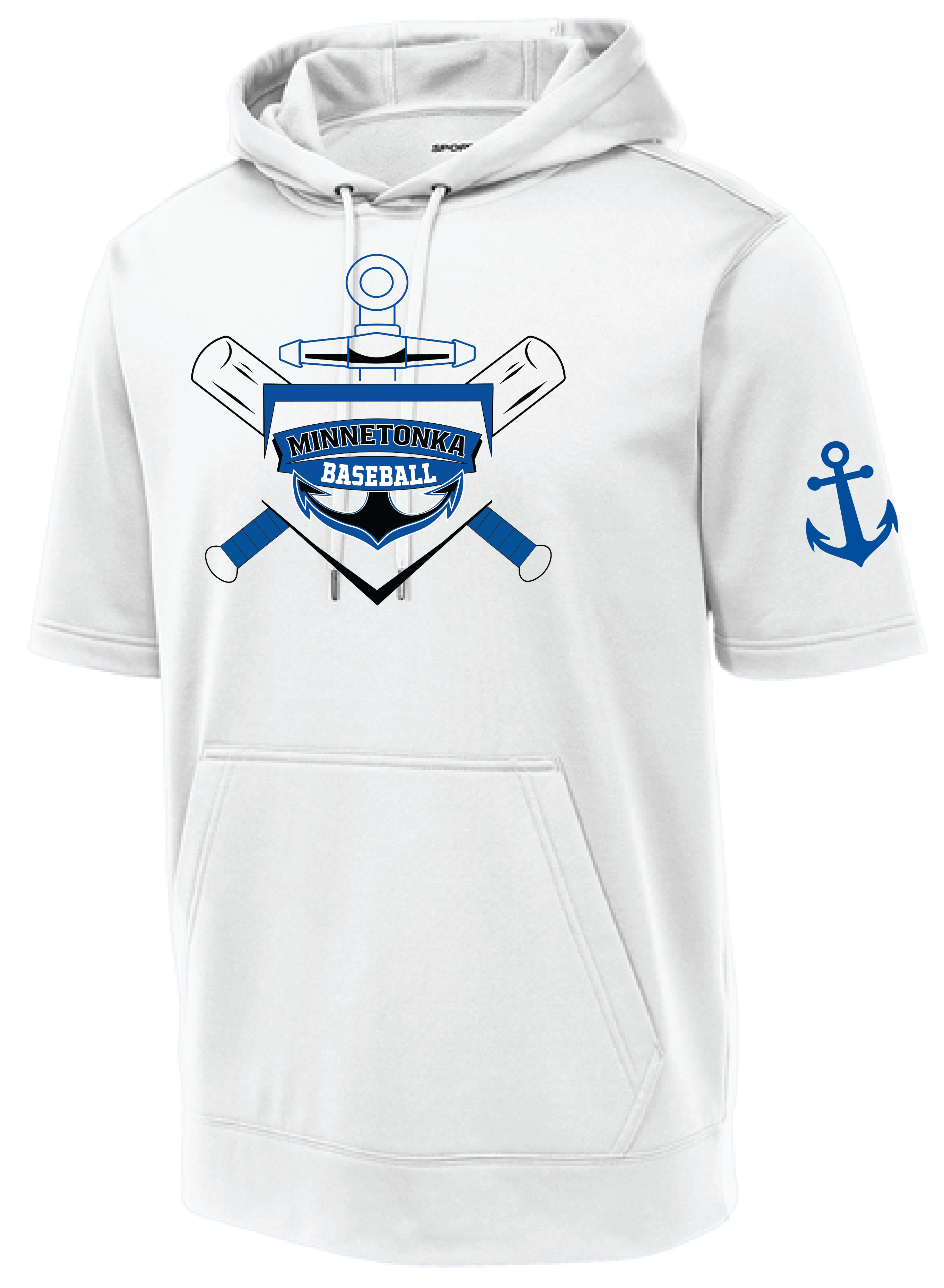 Baseball Men's Short Sleeve Hooded Pullover