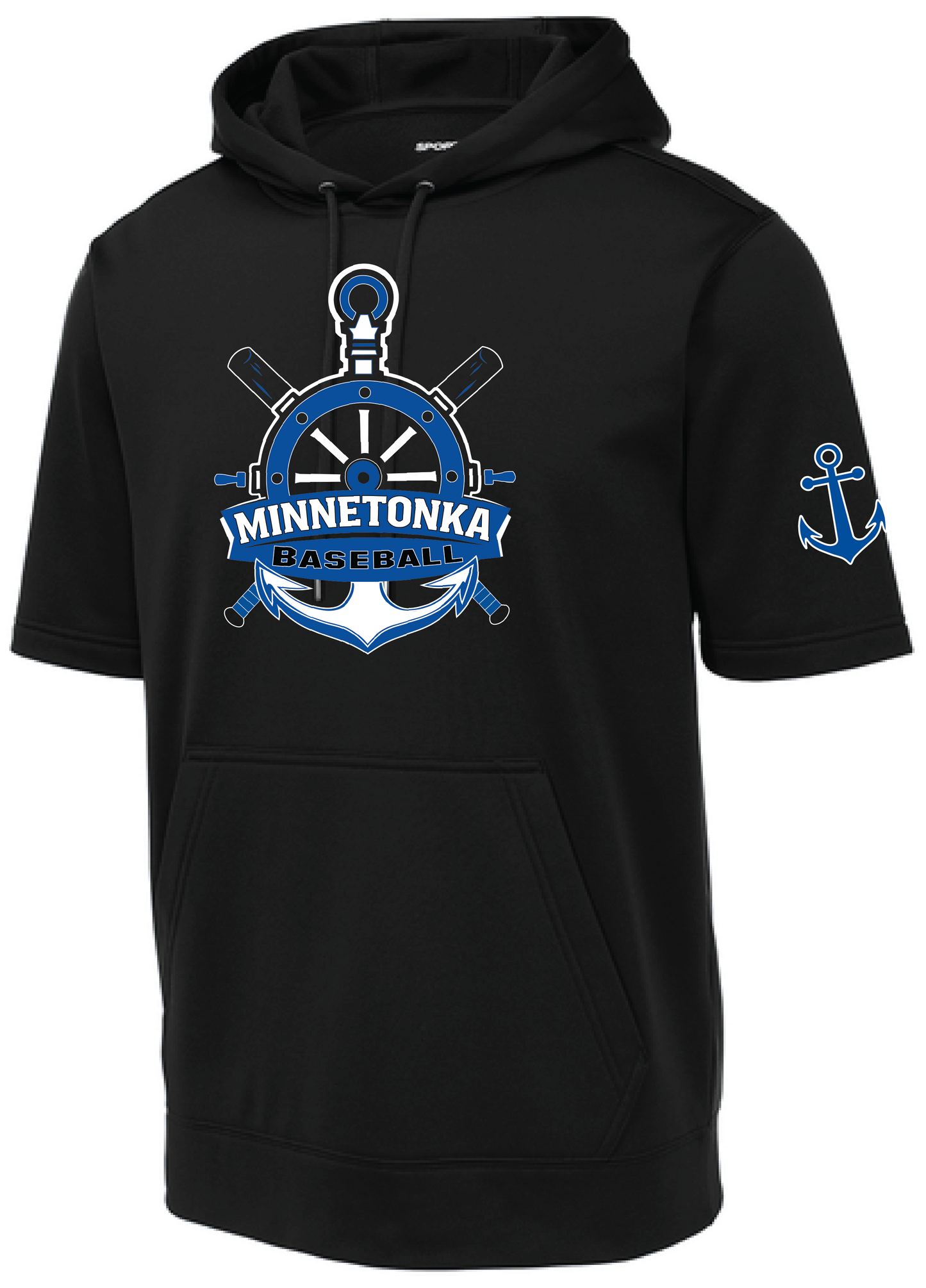 Baseball Men's Short Sleeve Hooded Pullover