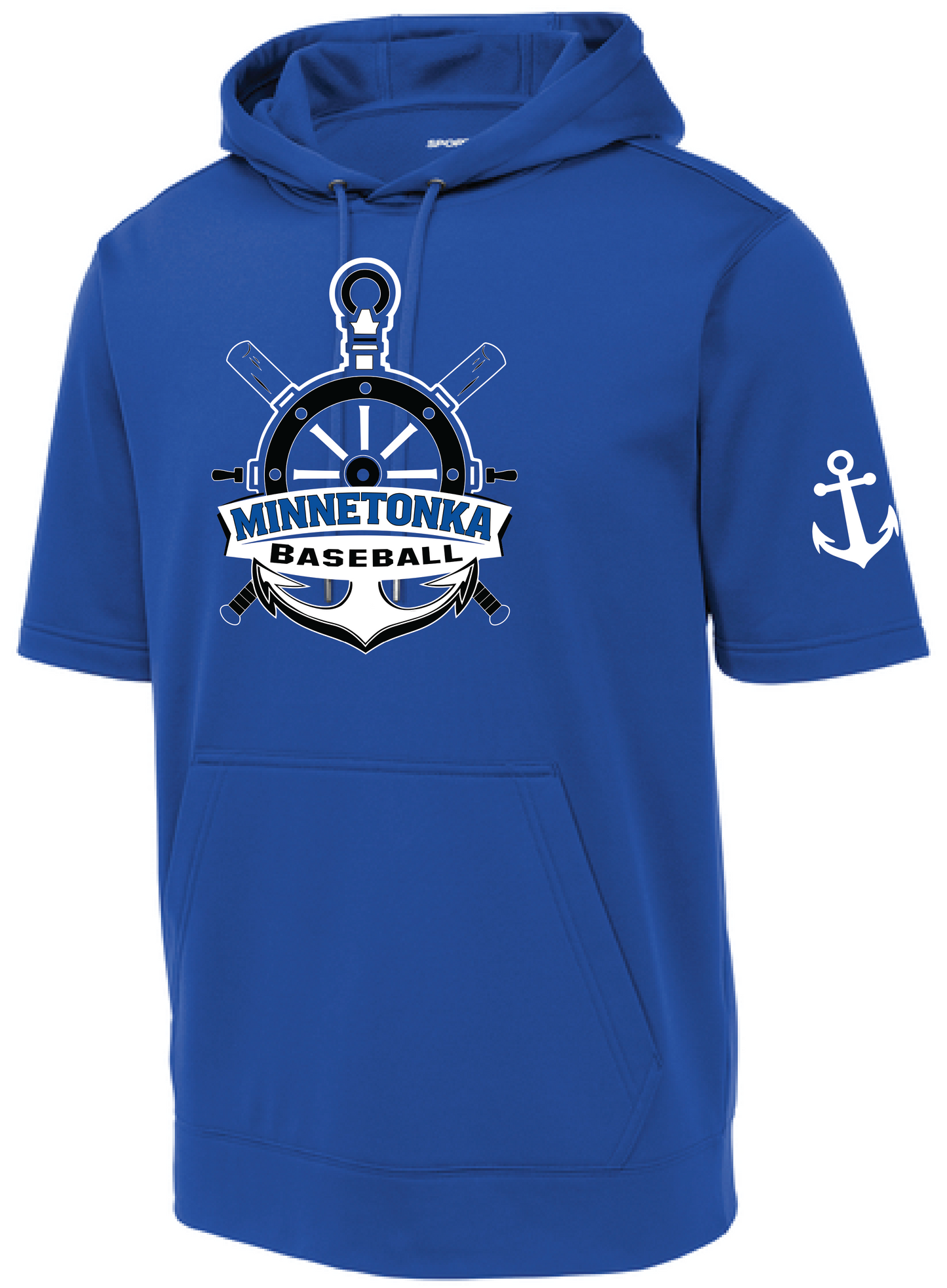 Baseball Men's Short Sleeve Hooded Pullover