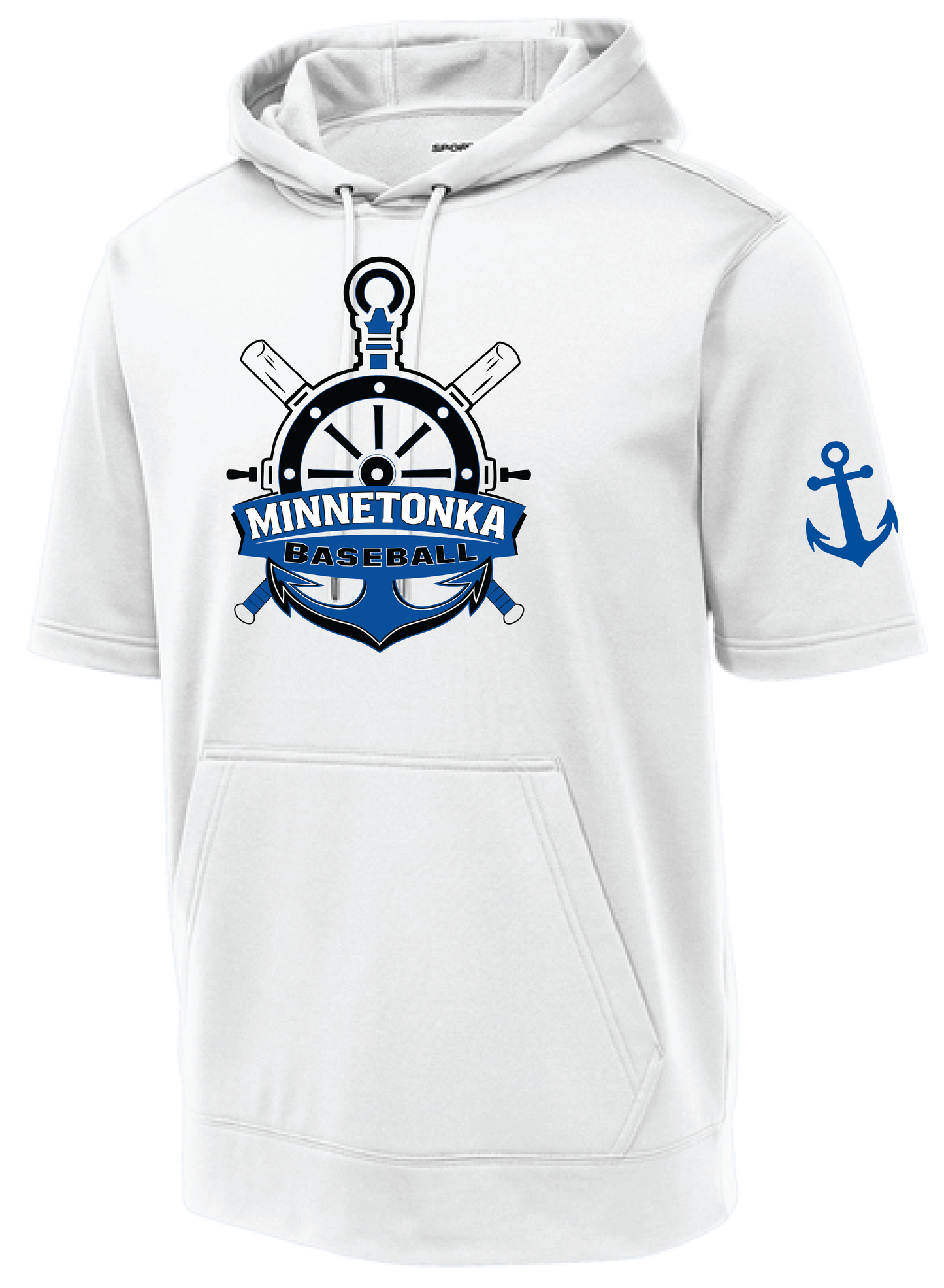 Baseball Men's Short Sleeve Hooded Pullover