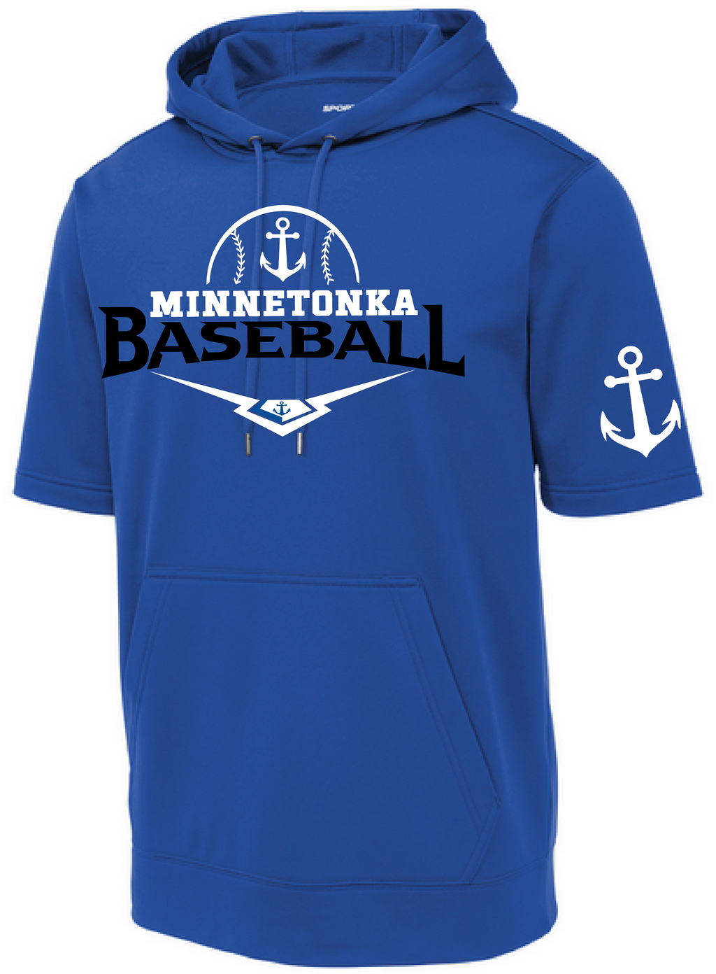 Baseball Men's Short Sleeve Hooded Pullover