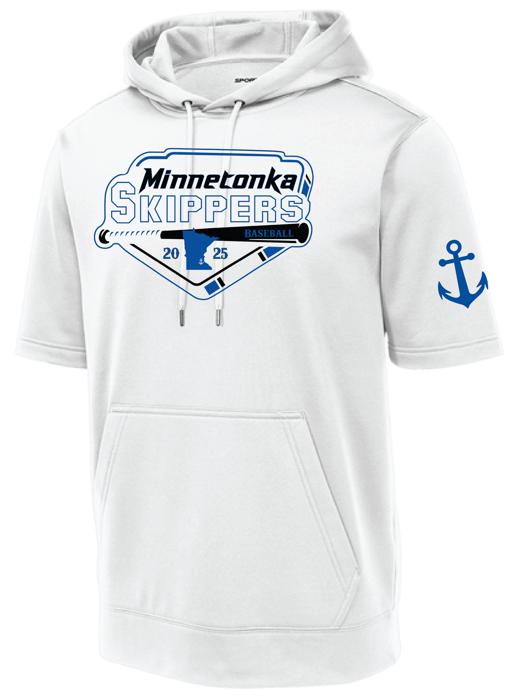 Baseball Men's Short Sleeve Hooded Pullover