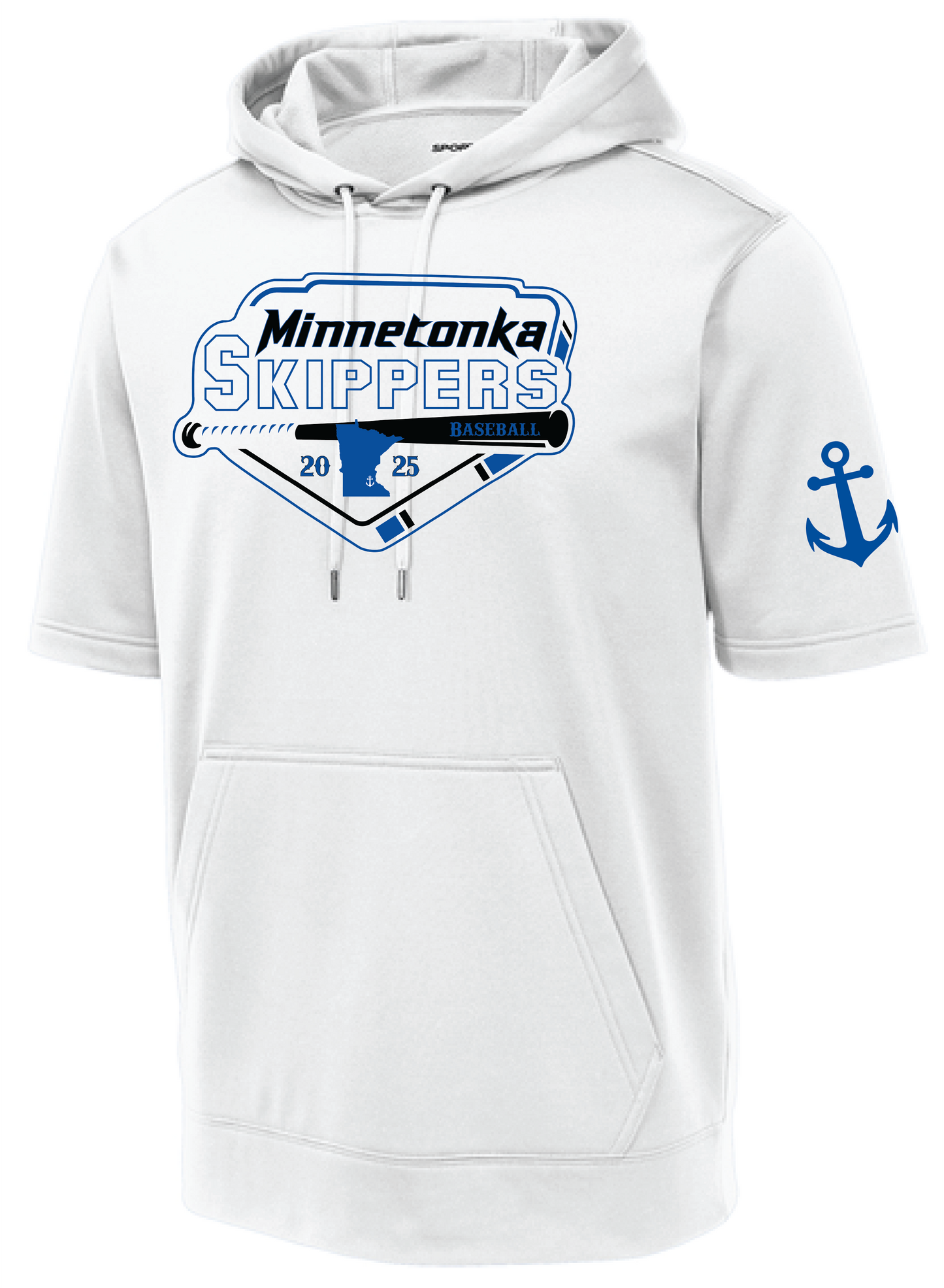 Baseball Men's Short Sleeve Hooded Pullover