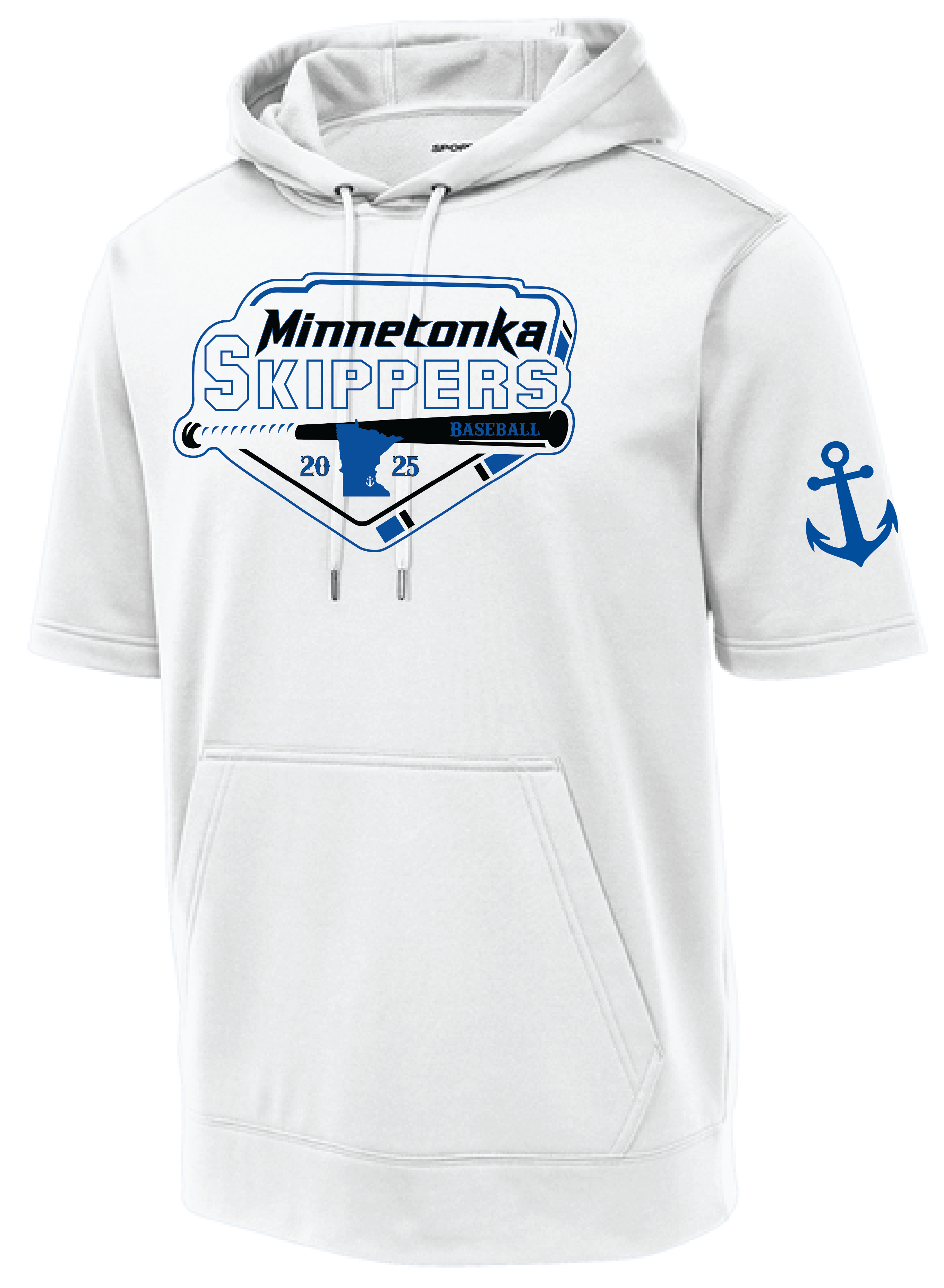 Baseball Men's Short Sleeve Hooded Pullover
