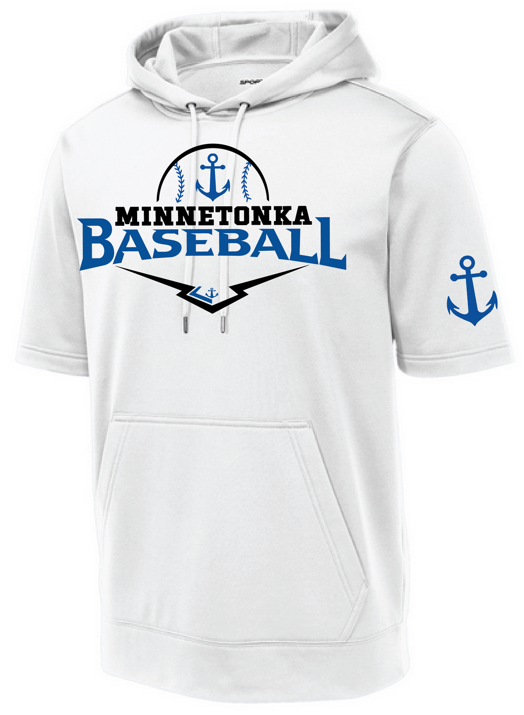 Baseball Men's Short Sleeve Hooded Pullover