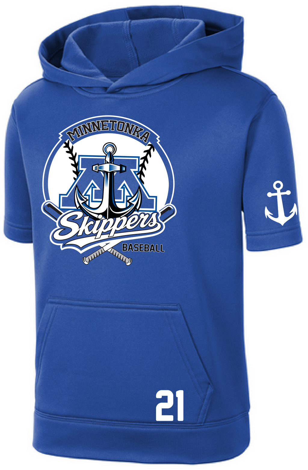 Tonka Baseball Performance Fleece Short Sleeve Hooded Sweatshirt