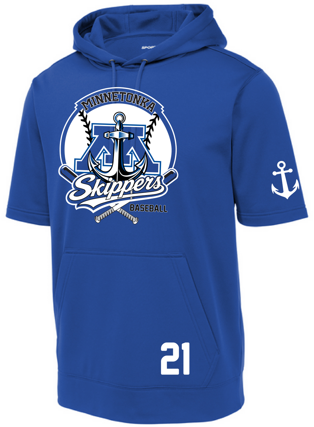 Tonka Baseball Performance Fleece Short Sleeve Hooded Sweatshirt