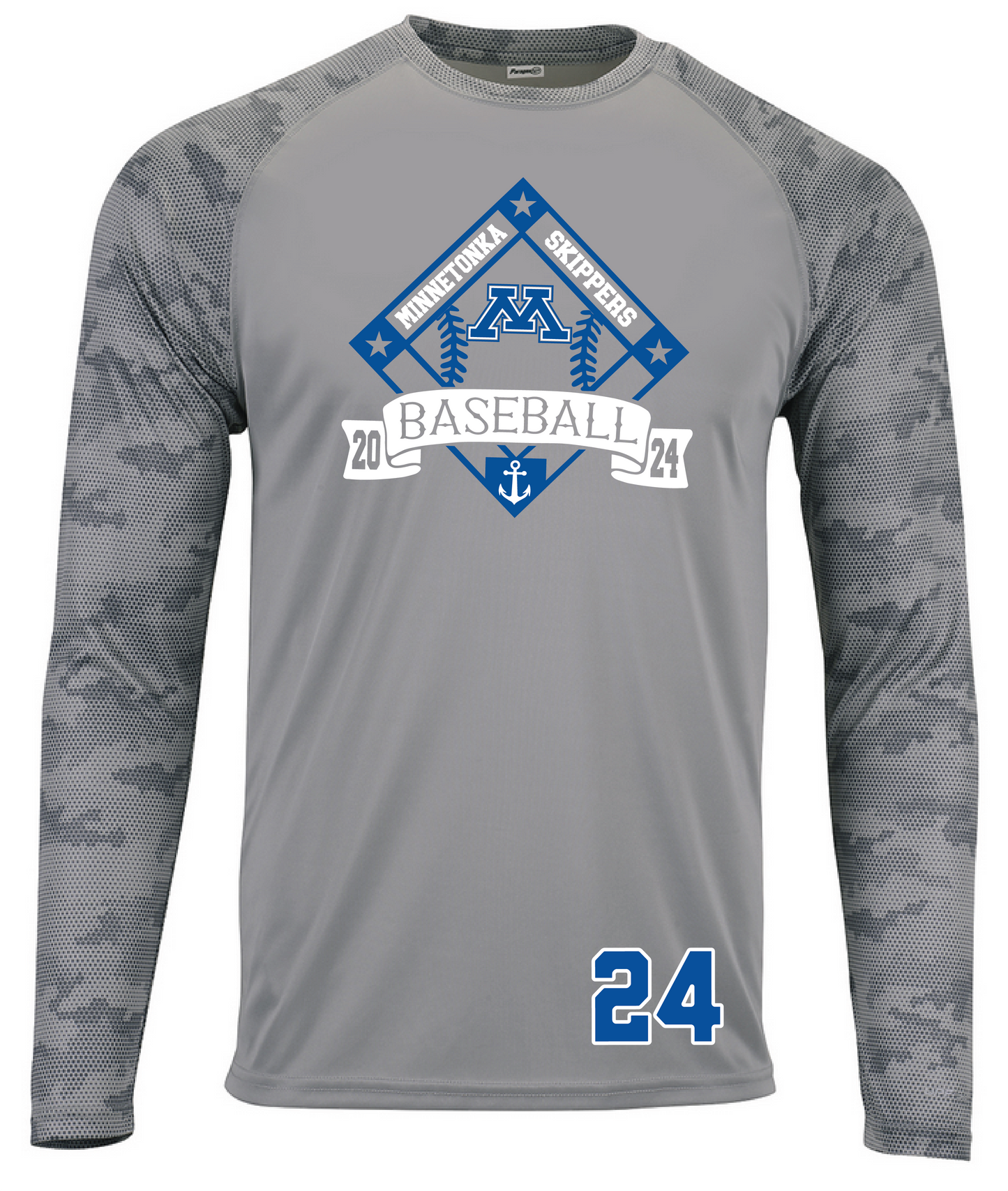 Baseball Men's Camo Long Sleeve Tee