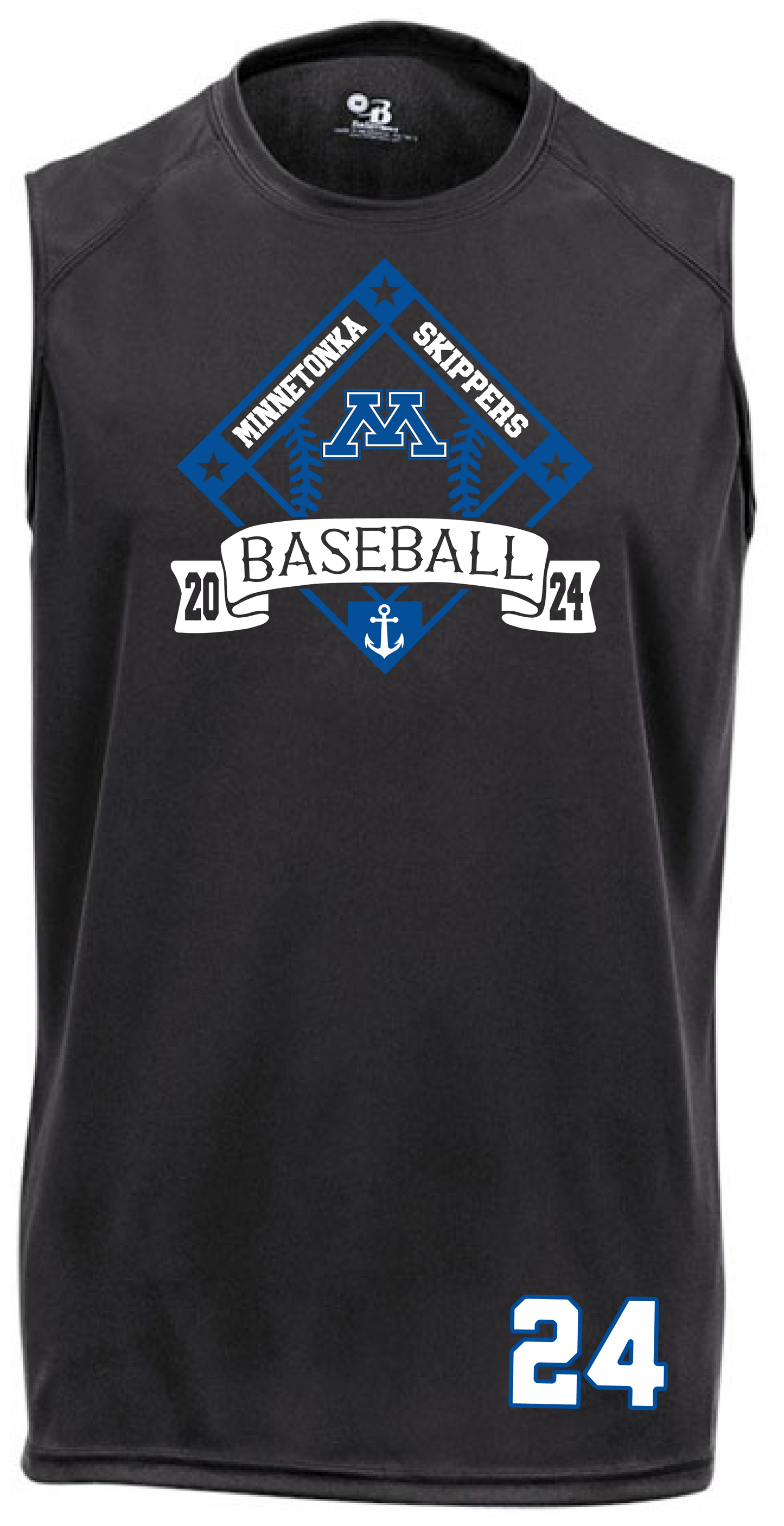 Baseball Men's Solid Color Sleeveless Performance Tee