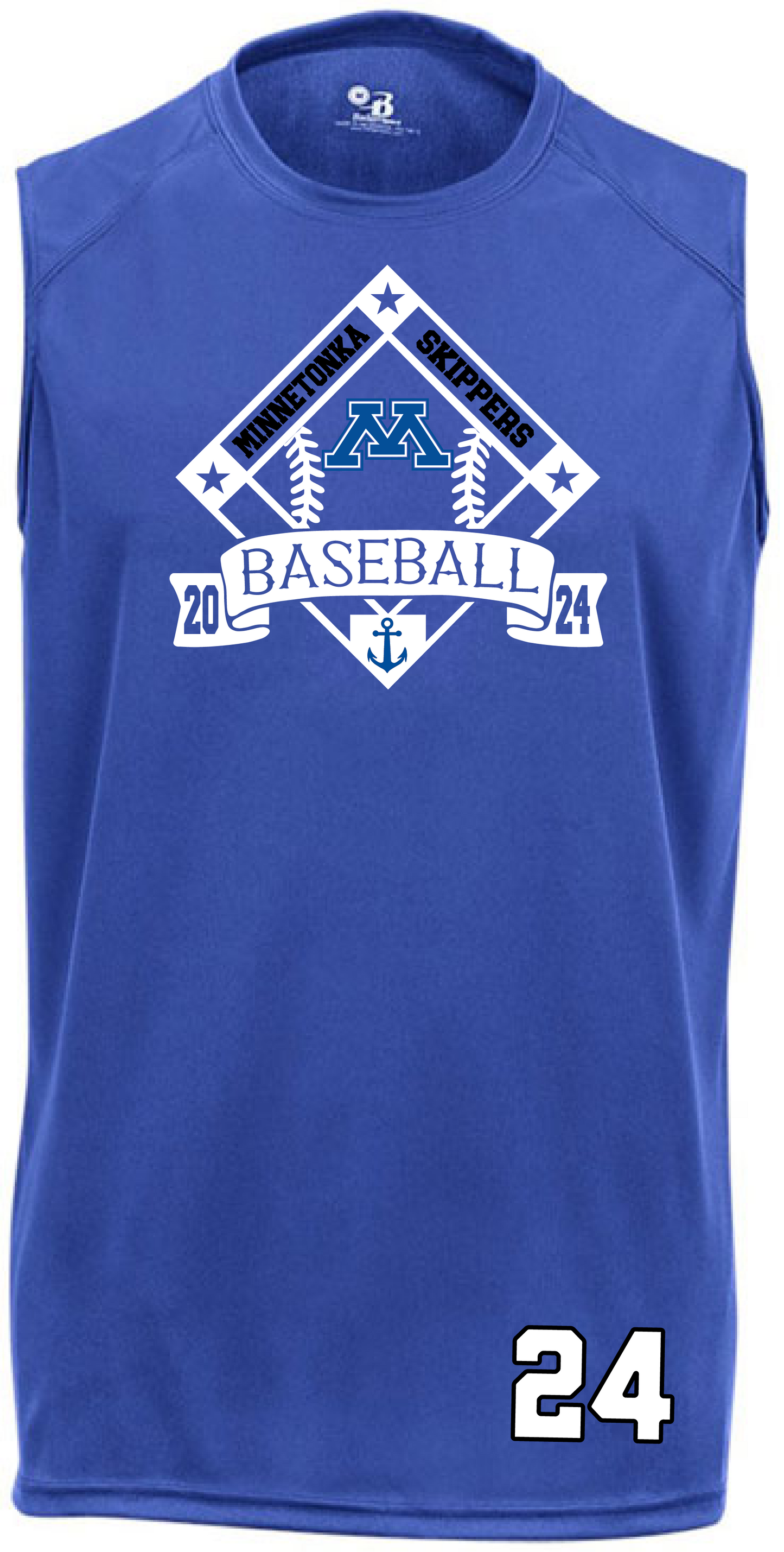 Baseball Men's Solid Color Sleeveless Performance Tee