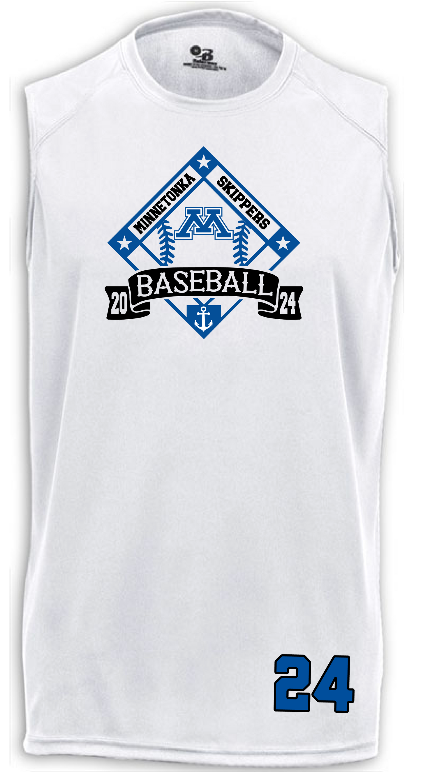 Baseball Men's Solid Color Sleeveless Performance Tee