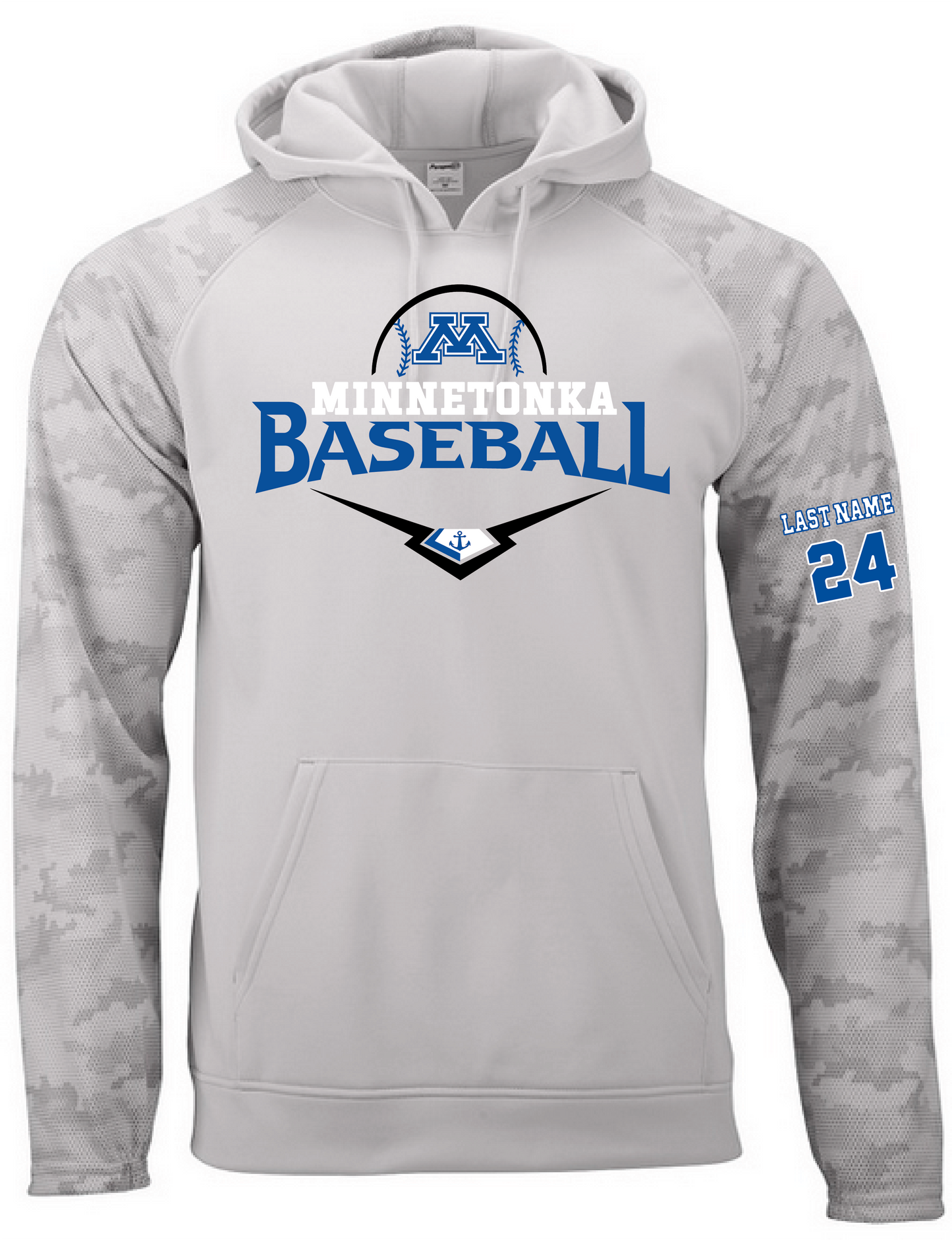 Baseball Men's Digital Camo Sleeves Pullover Hoodie