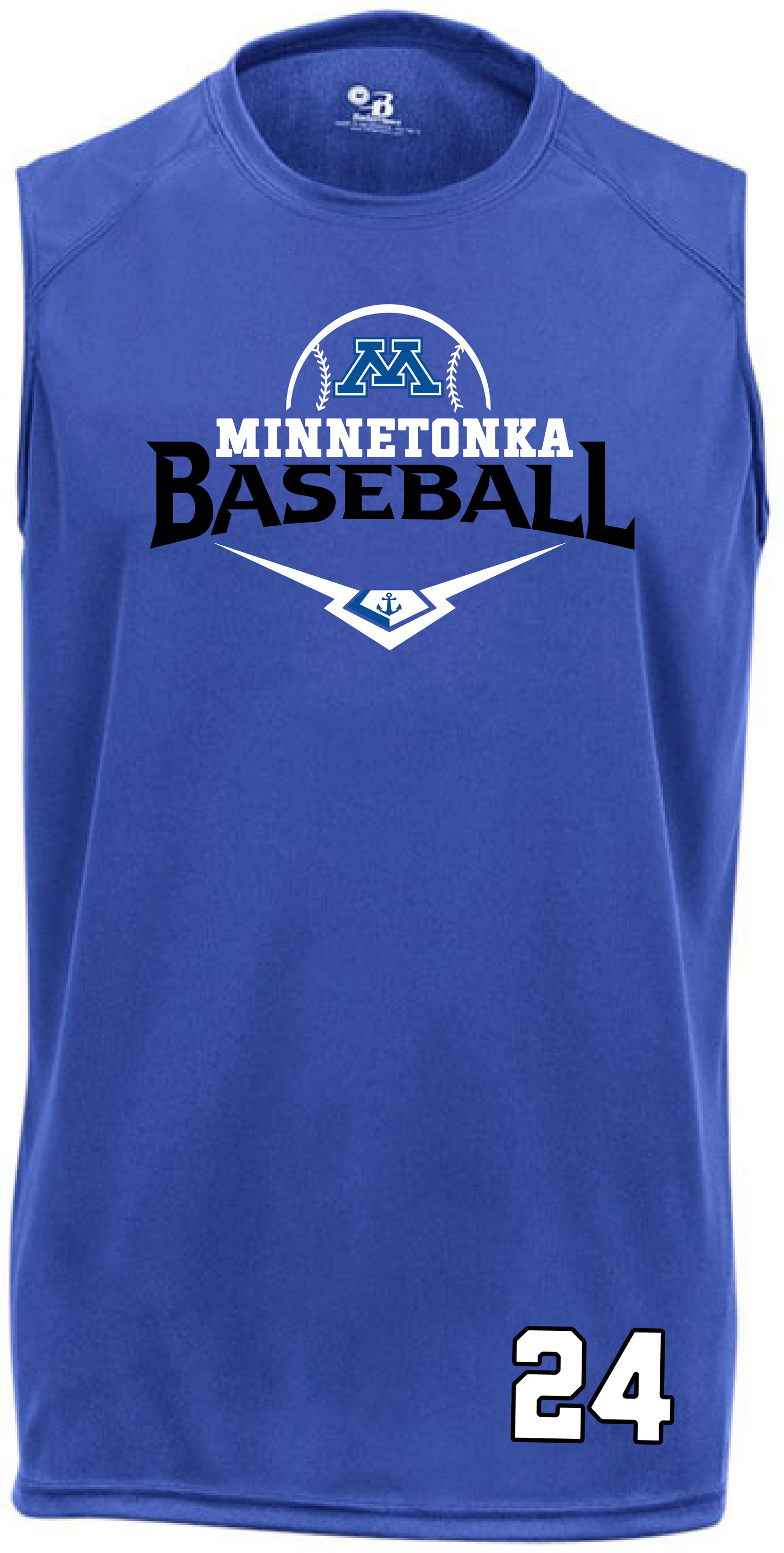 Baseball Men's Solid Color Sleeveless Performance Tee