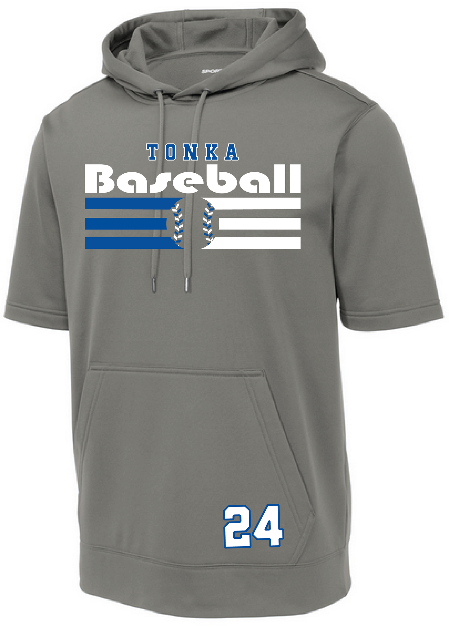 Baseball Men's Short Sleeve Hooded Pullover