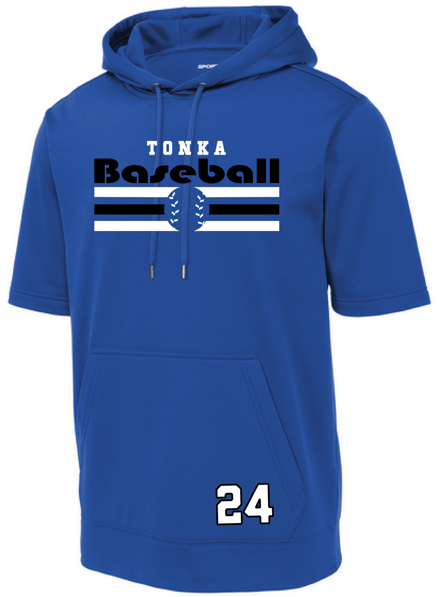 Baseball Men's Short Sleeve Hooded Pullover